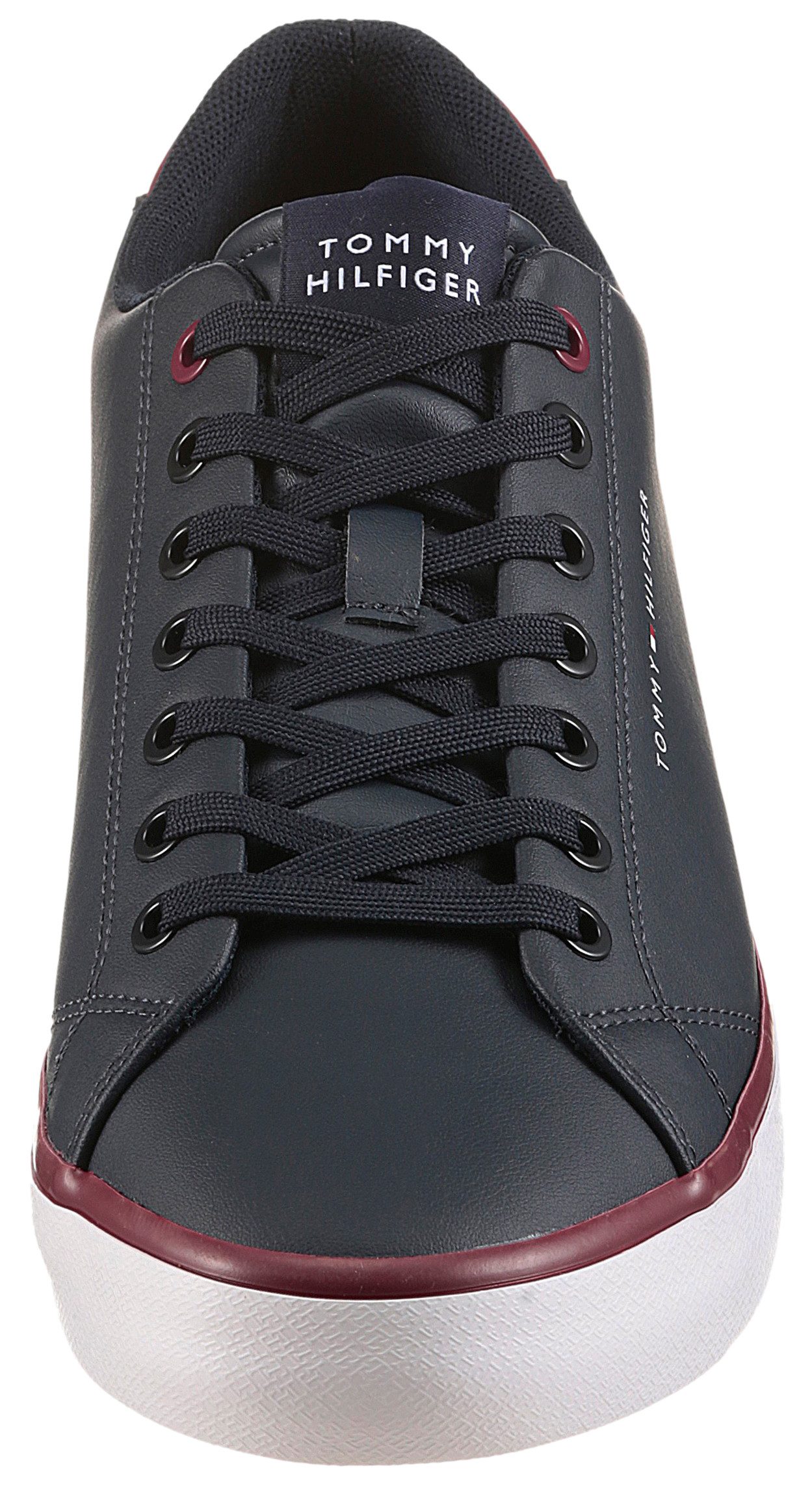 Tommy Hilfiger TH HI VULC CORE LOW LEATHER Sneaker, Freizeitschuh, Halbschuh, Schnürer mit gepolstertem Schaftrand