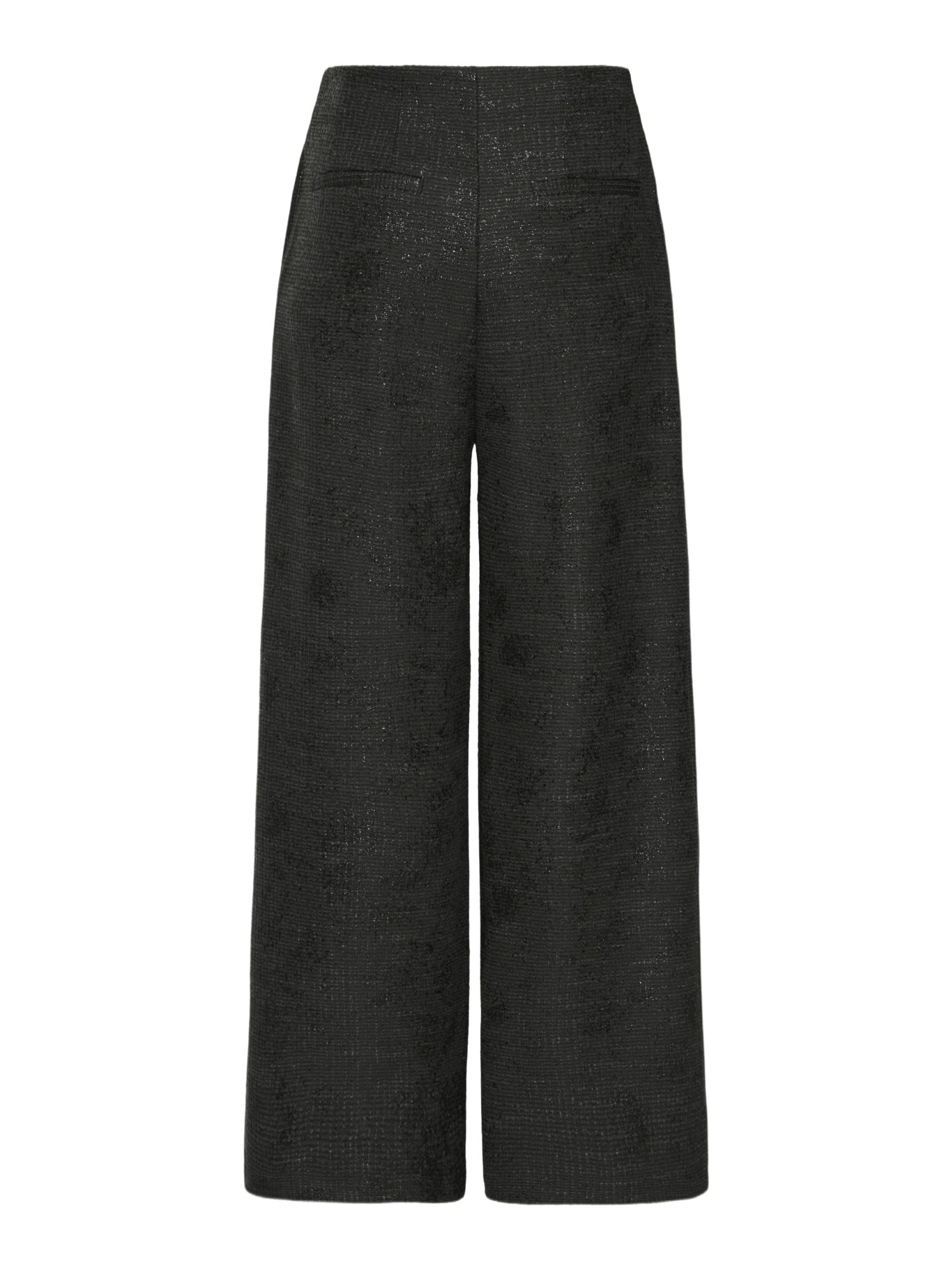 ICHI Stoffhose schwarz, Casual, Polyester, Unifarben, Loose Fit, Hoch