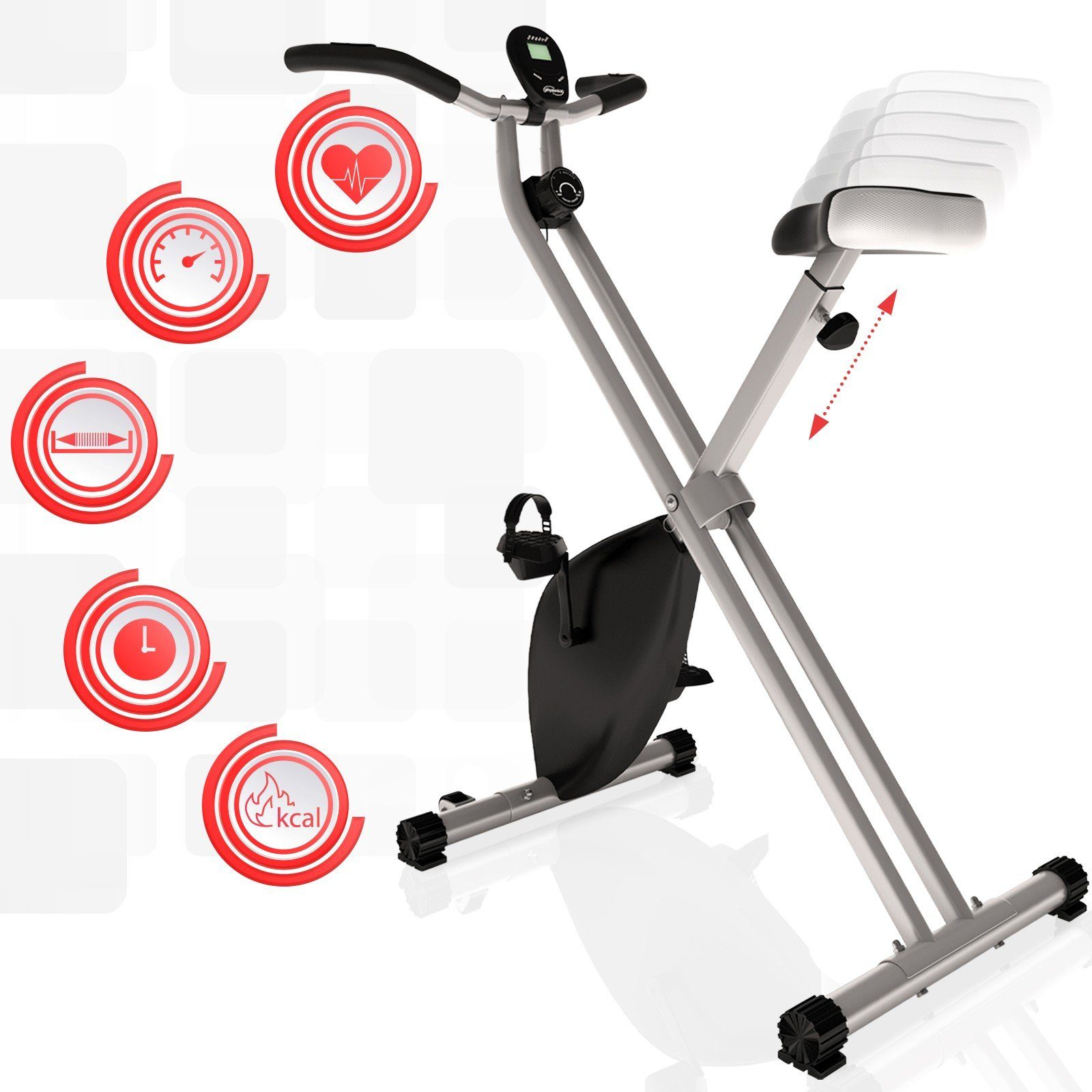 Indoor Fitness Fahrrad Heimtrainer Trimmrad Ergometer Hometrainer LCD bis 120kg 