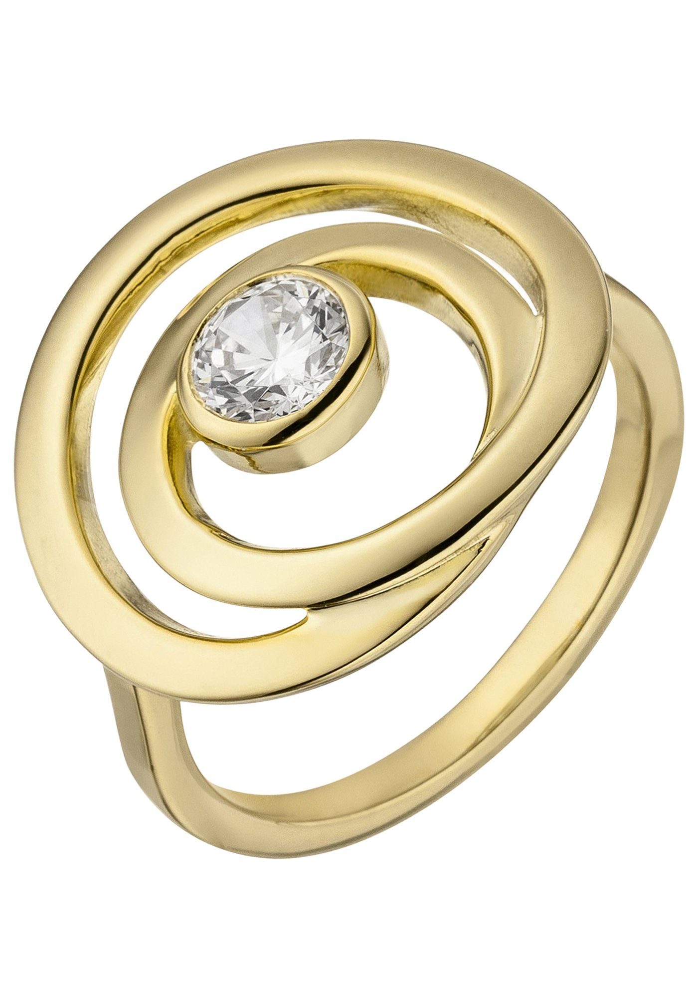 JOBO Silberring, 925 Silber vergoldet mit 1 Zirkonia günstig online kaufen