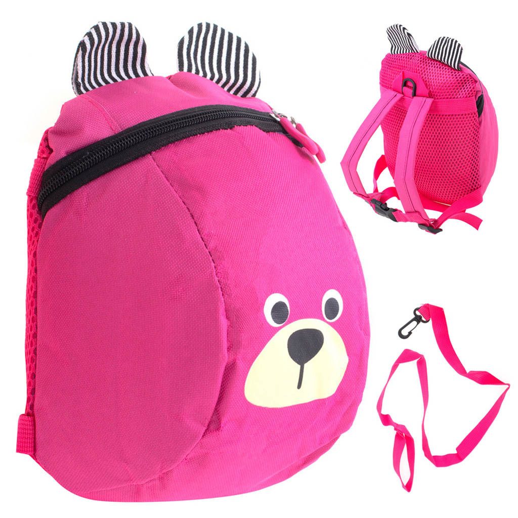 Ikonka Kinderrucksack Kinder Rucksack Teddybär mit Sicherheitsleine für Kindergarten Alltag (Kinderrucksack mit Leine fuer Kindergarten Ausfluege und Spaziergänge, Kinderrucksack mit Leine, verstellbaren Gurten und Reißverschlussfach), Niedlicher Teddybär-Rucksack mit Sicherheitsleine und Reißverschluss