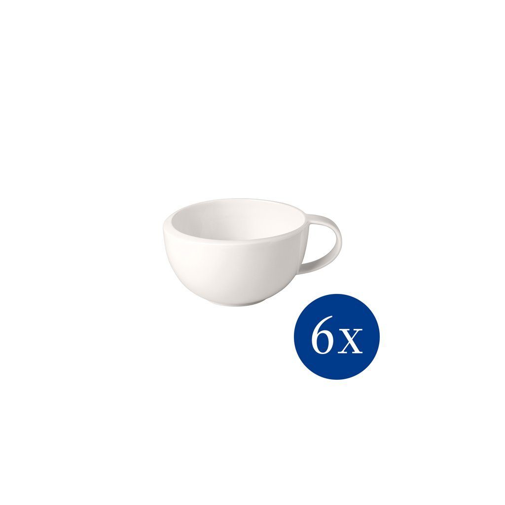 Villeroy & Boch Tasse NewMoon Kaffeetasse, 190 ml, 6 Stück, weiß, Porzellan