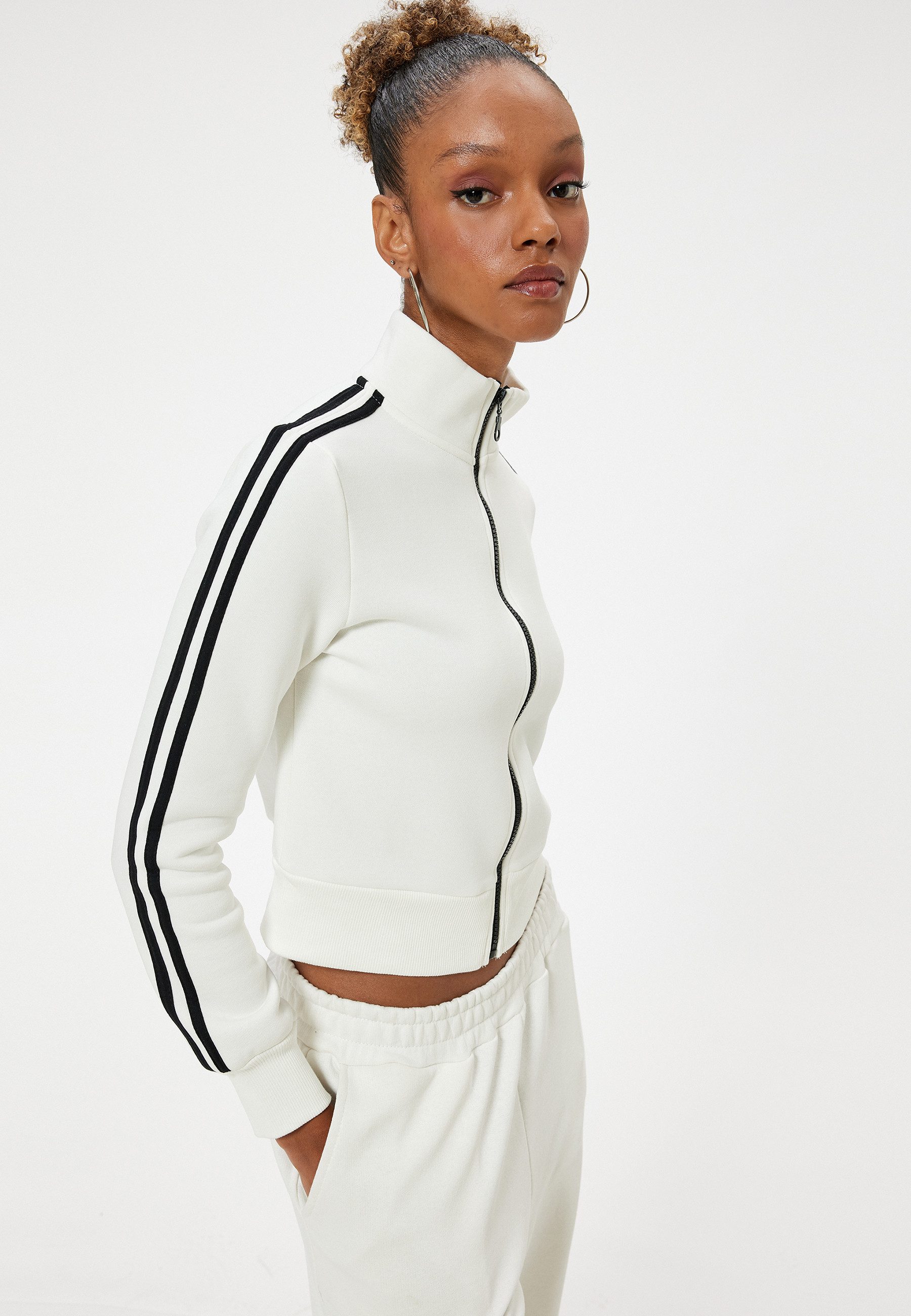 Koton Sweatshirt Vollreißverschluss Mit Schleifenband Detail