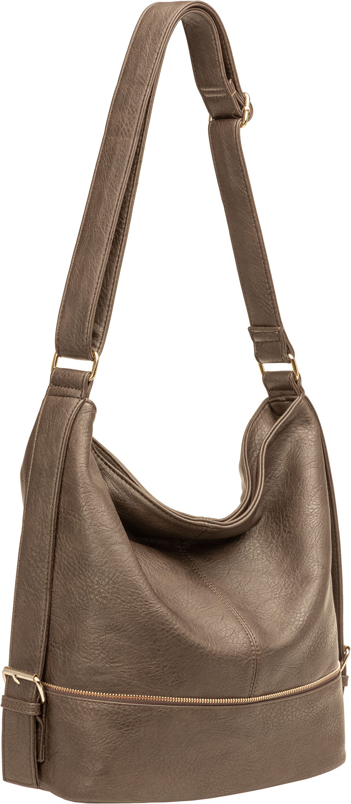 Caspar Schultertasche TS732 große Damen XL Umhängetasche