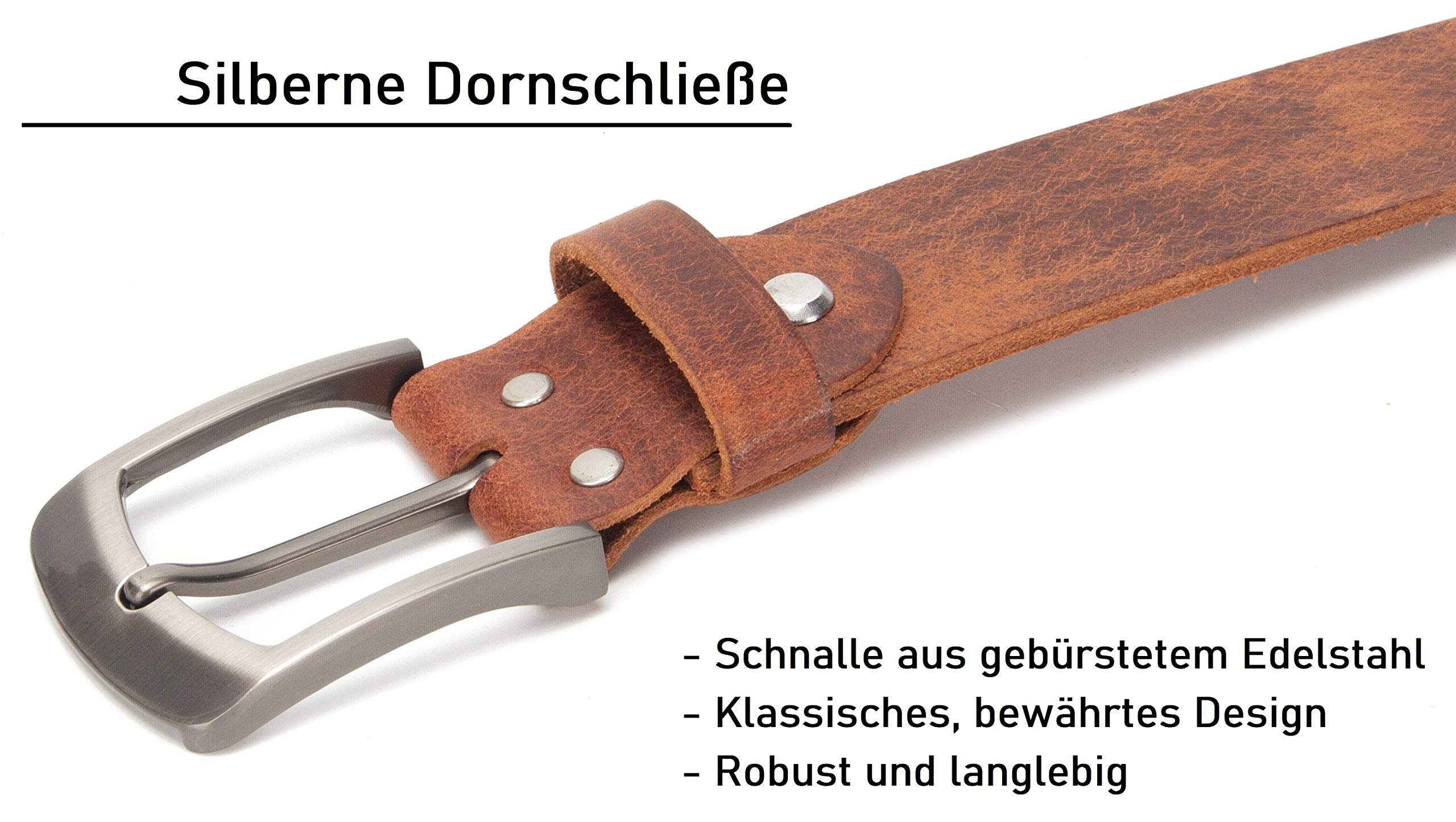 Frentree Ledergürtel aus 100% Echtleder, cm kürzbar, GERMANY IN breiter MADE 3,8 Braun aus Gürtel Leder