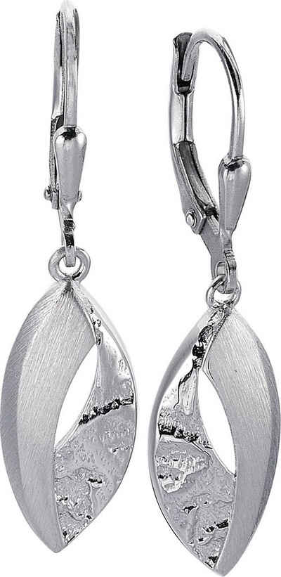 Balia Paar Ohrhänger Balia Damen Ohrringe Silber gehämmert (Ohrhänger), Damen Ohrhänger Leaf aus 925 Sterling Silber, Farbe: silber, gold