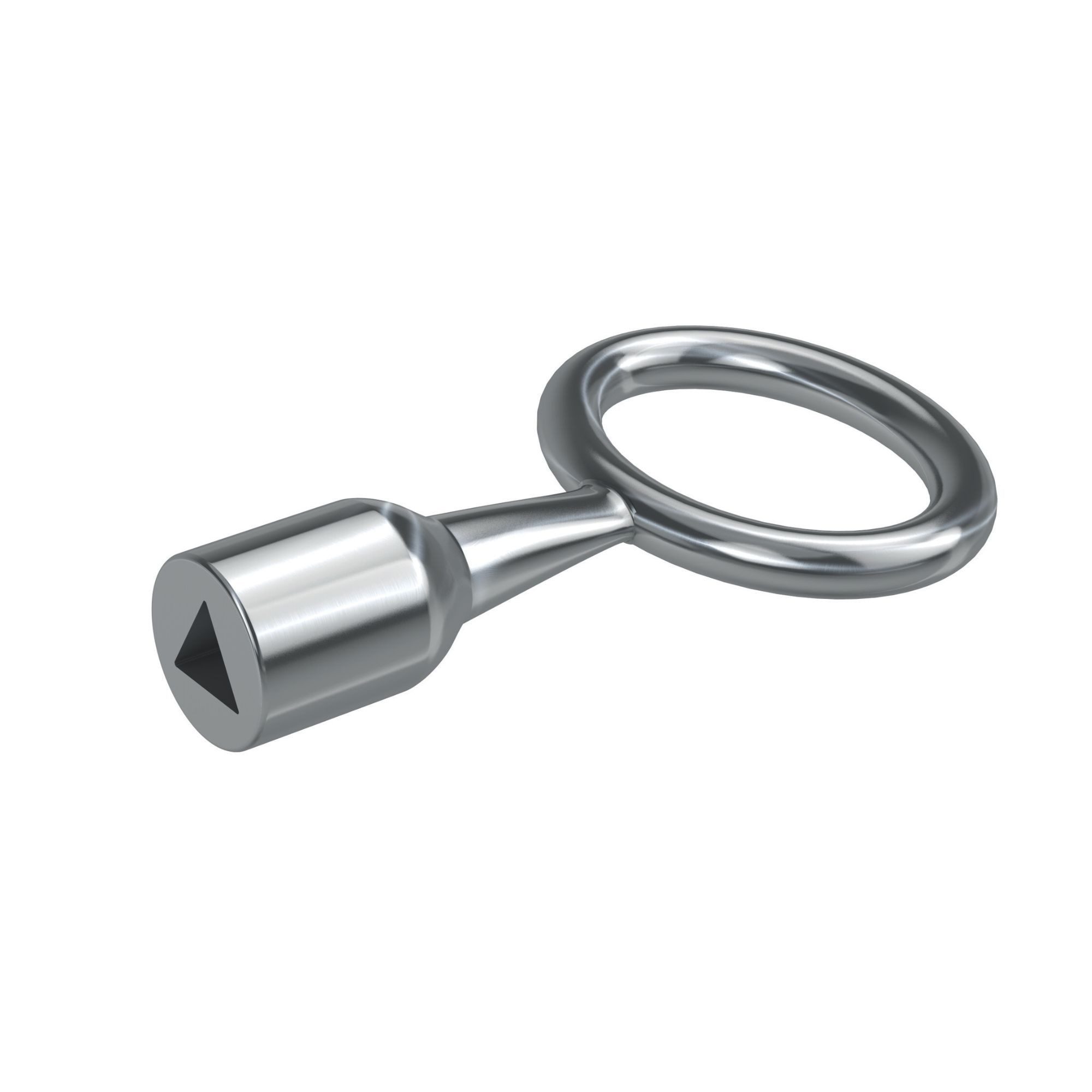 BASI Steckschloss Dornschlüssel (Packung), Innen-Dreikant 8mm, ovaler Schlüsselkopf, Zinkgussdruck, vernickelt