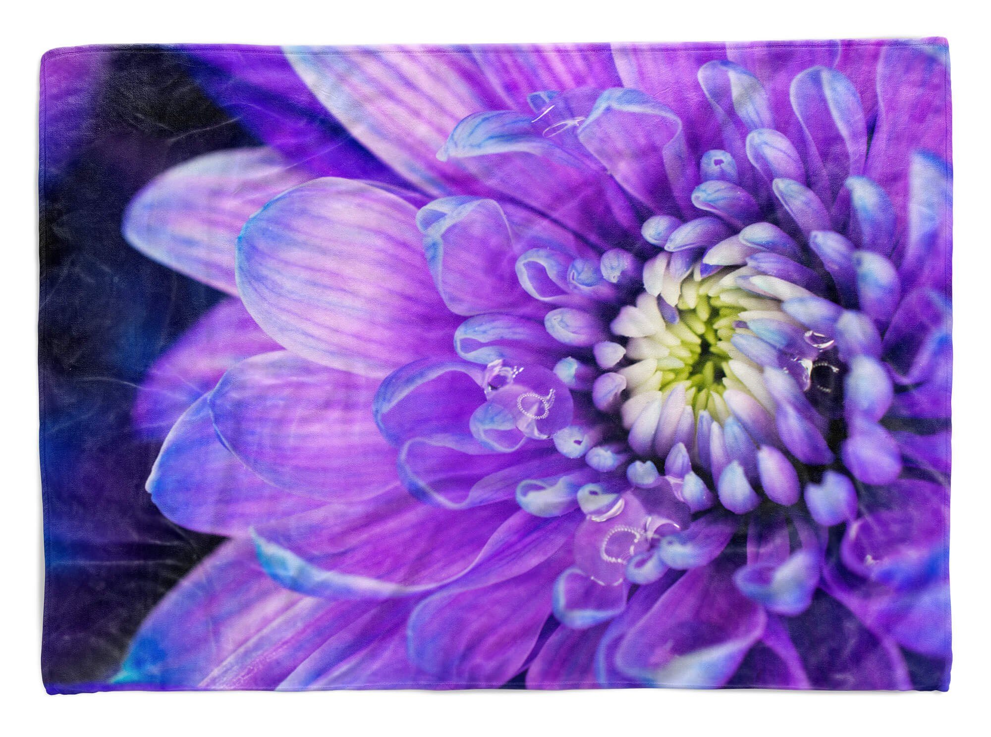 Sinus Art Handtücher Handtuch Strandhandtuch Saunatuch Kuscheldecke mit Fotomotiv Blaue Blume Blüte, Baumwolle-Polyester-Mix (1-St), Handtuch