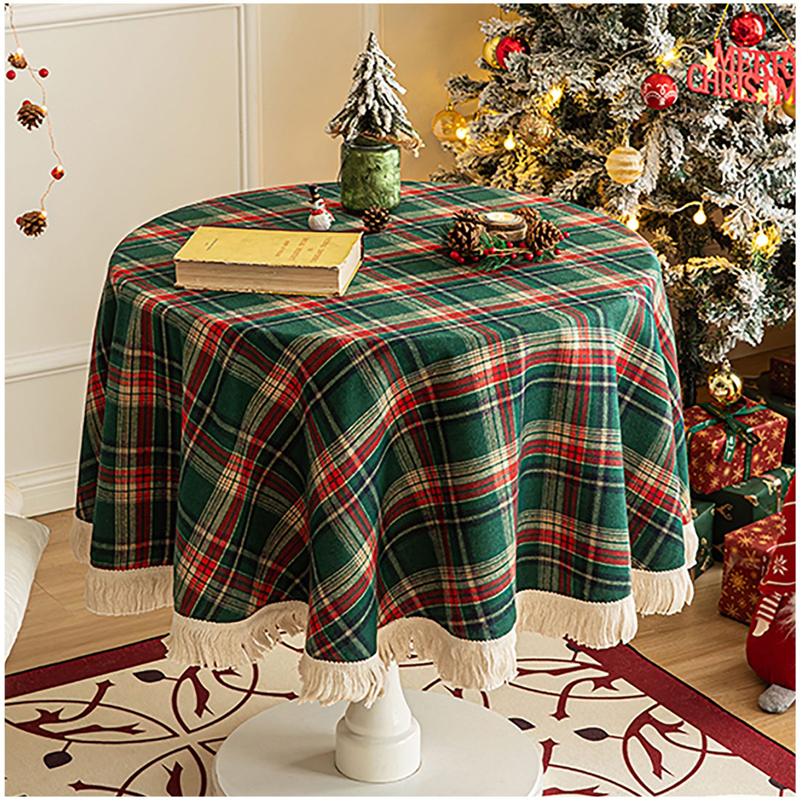 Tischdecke Tischdecke Weihnachten Karierte Tischdecke für Küche Garten Party