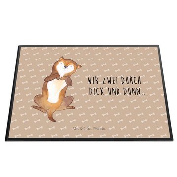 Mr. & Mrs. Panda Schreibtischunterlage Hund Streicheln - Hundeglück - Geschenk, süß, Bürobedarf, Schreibtisc, (1 tlg)