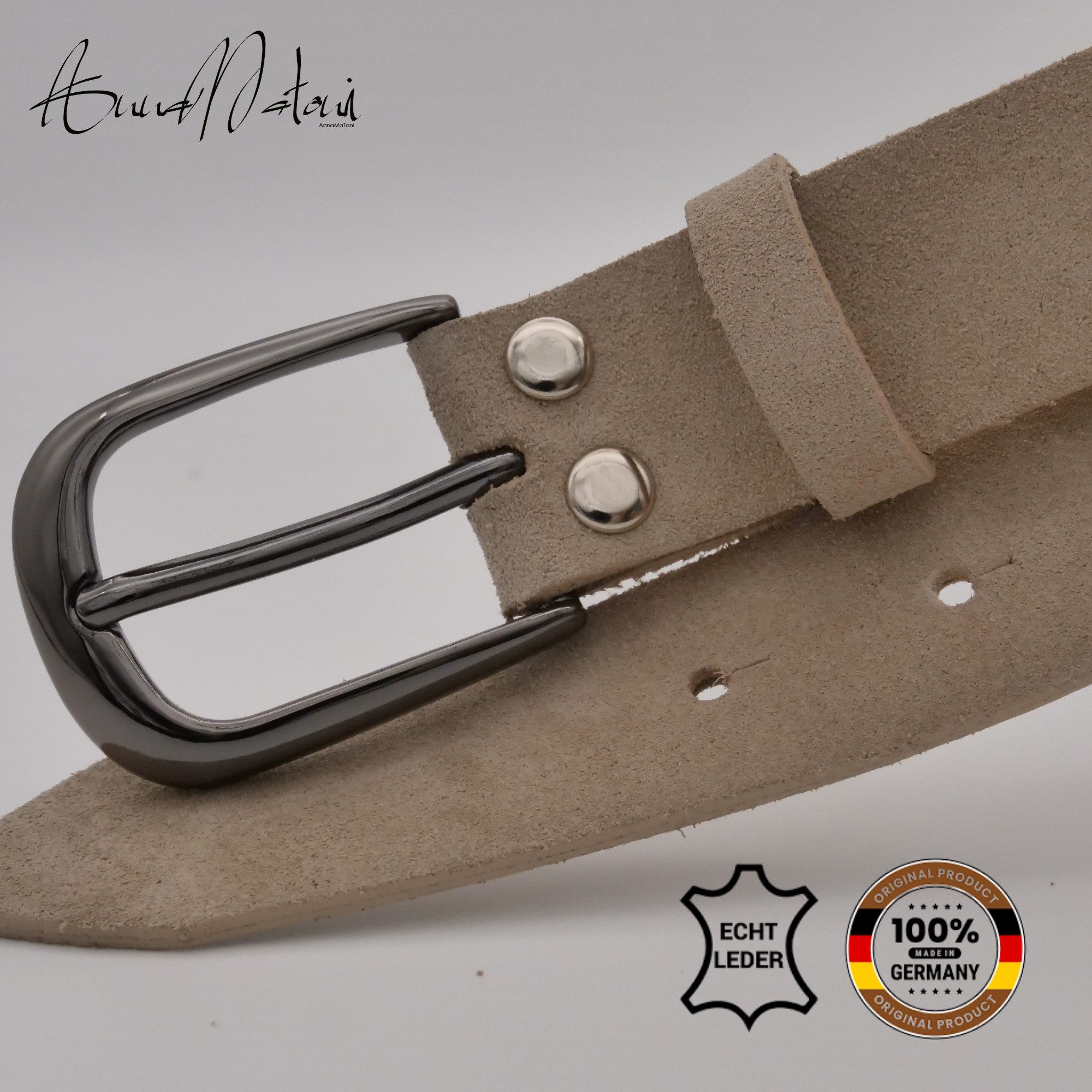AnnaMatoni Ledergürtel AnnaMatoni Damen Ledergürtel in hochwertigem Velour Leder 3cm
