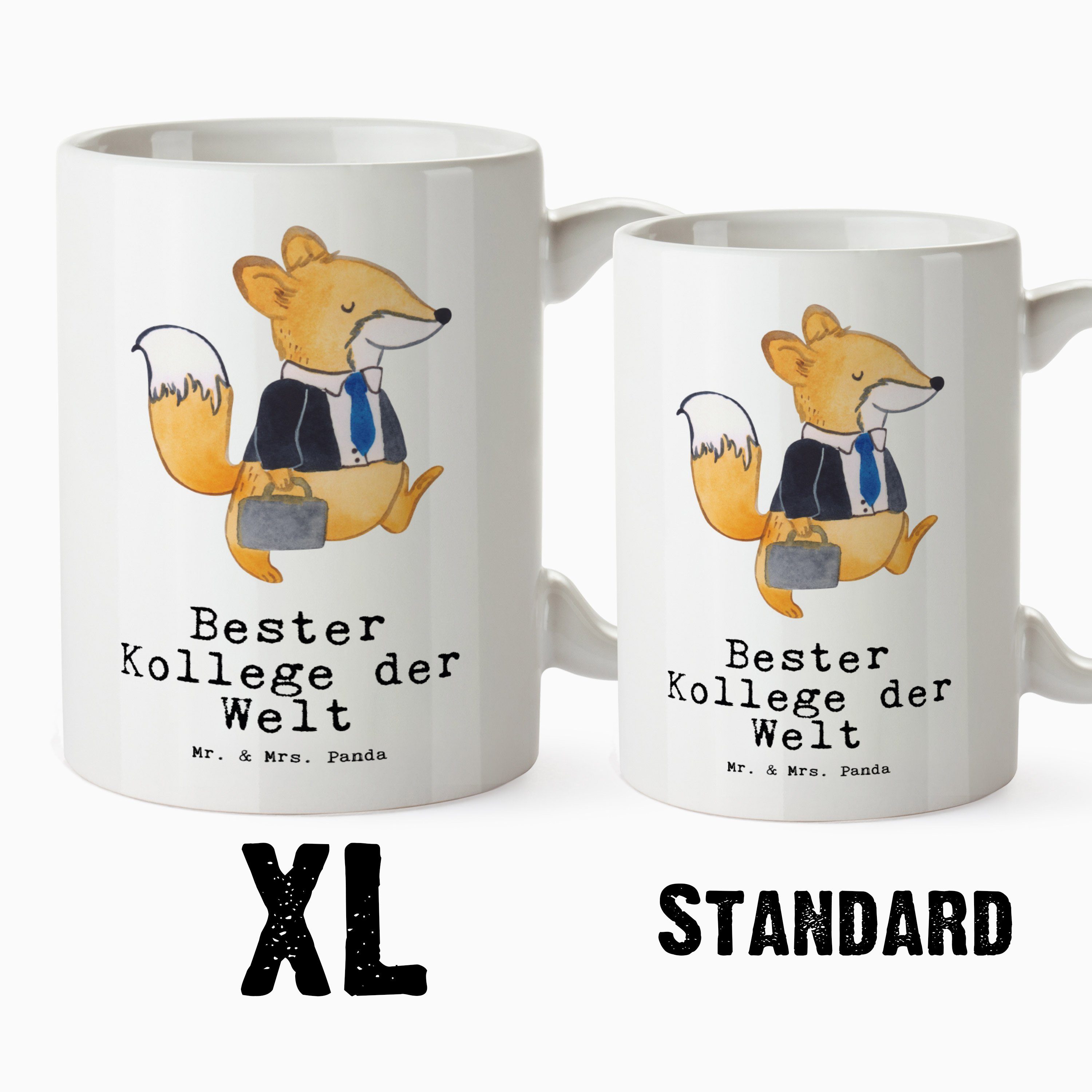 - Mr. XL Bester Welt & - Tasse Tas, Geschenk, Weiß Panda Große Mrs. Kollege Fuchs der Tasse XL Keramik Becher,