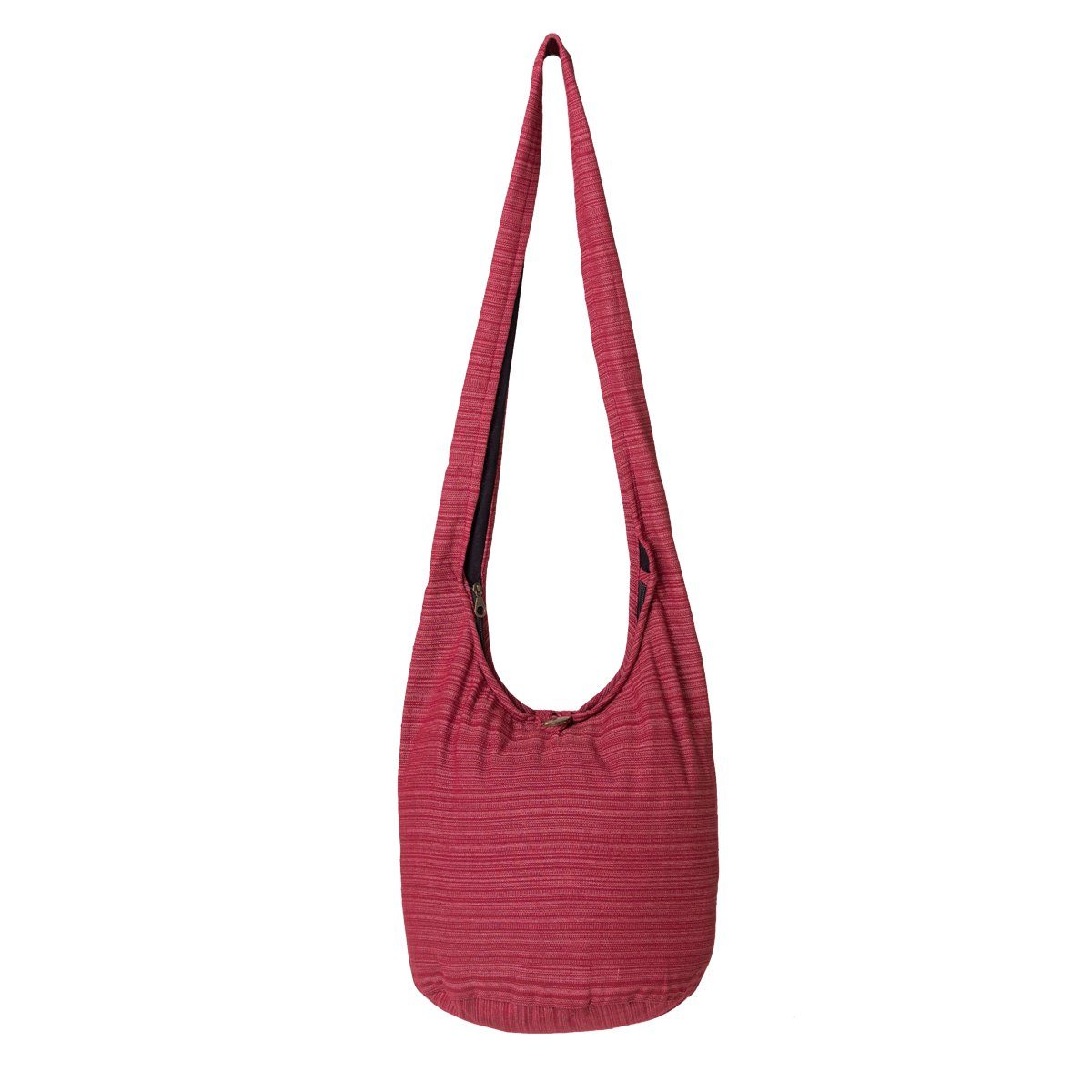PANASIAM Wickeltasche Schulterbeutel Lini Beuteltasche aus 100% Baumwolle Schultertasche, In 2 Größen auch als Strandtasche Yogatasche oder Handtasche nutzbar bordeux rot