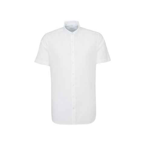 seidensticker Businesshemd Slim Slim Kurzarm Button-Down-Kragen Uni