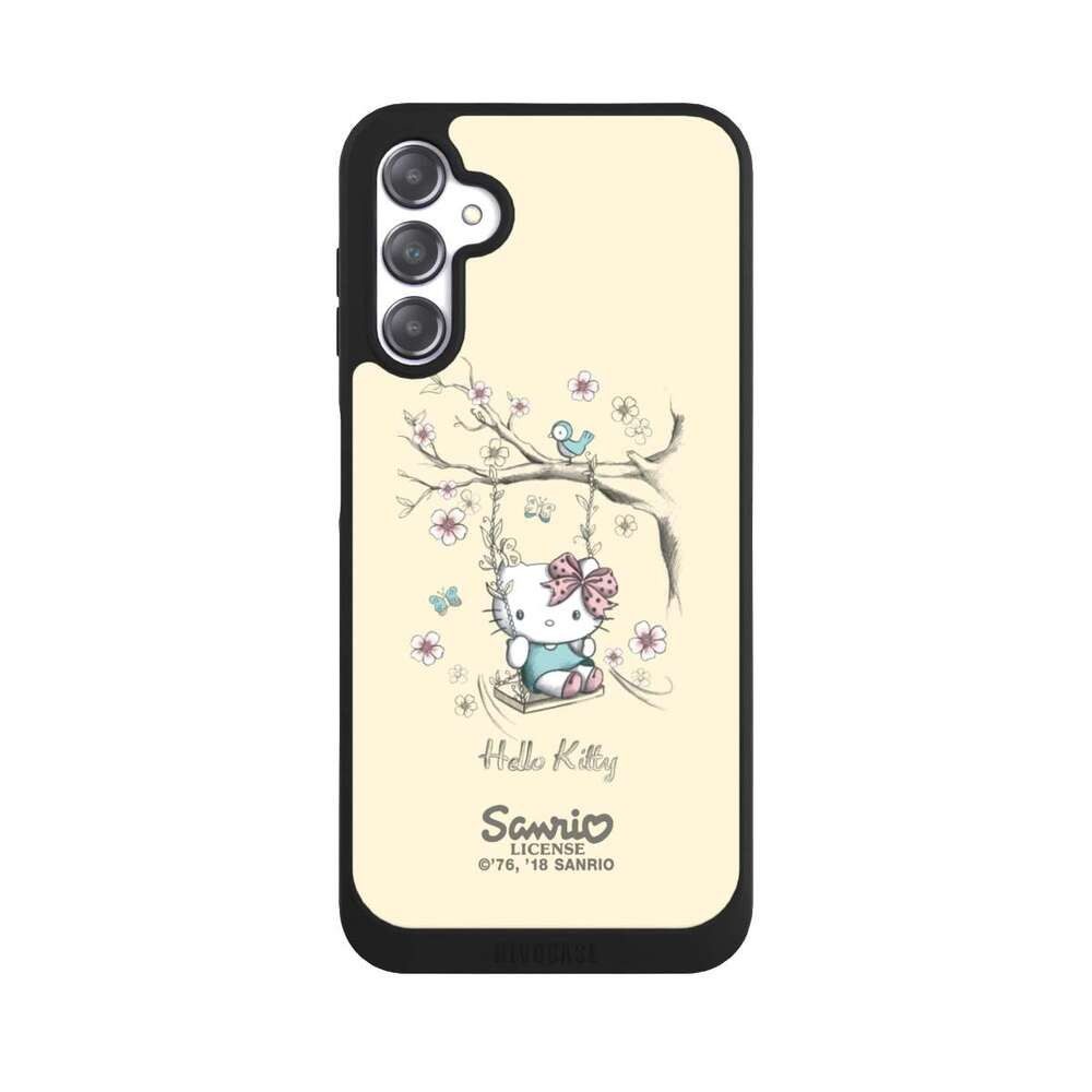 NIVOCASE Handyhülle Hello Kitty Fanartikel Offizielles Lizenzprodukt Hello Kitty Natur, Samsung Galaxy A14 5G Handyhülle Hülle NIVOpure Case Schwarz