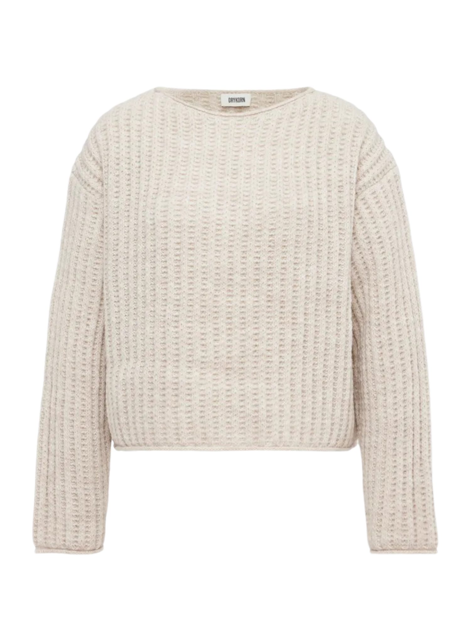 Drykorn Strickpullover natur,Casual,Polyacryl,Strukturiert,Rundhals,Lang,Oversized