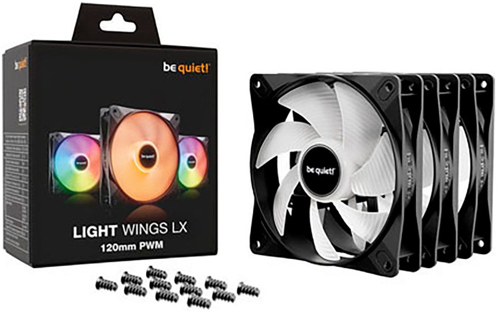 be quiet! Gehäuselüfter LIGHT WINGS LX 120mm PWM 3-Pack Black – Bild 5 von 5