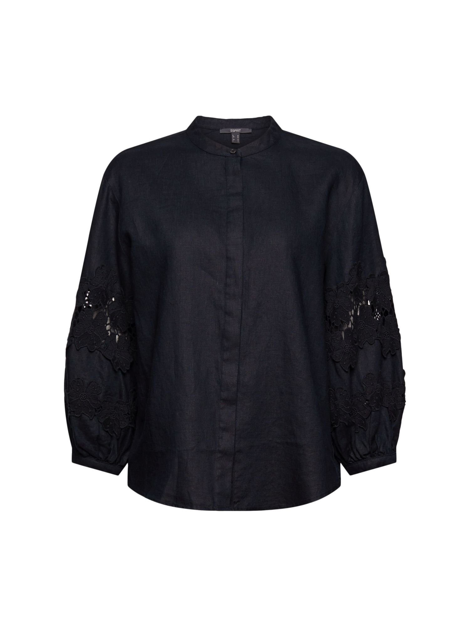 Esprit Collection Langarmbluse »Leinen-Bluse mit Blumen-Stickerei« online  kaufen | OTTO