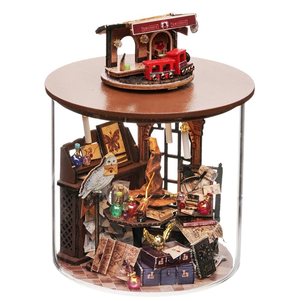 Cute Room 3D-Puzzle Puppenhaus Miniatur DIY hölzernes Zeit Magie, Puzzleteile, 3D-Puzzle, Miniaturhaus, Maßstab 1:24, Modellbausatz zum basteln