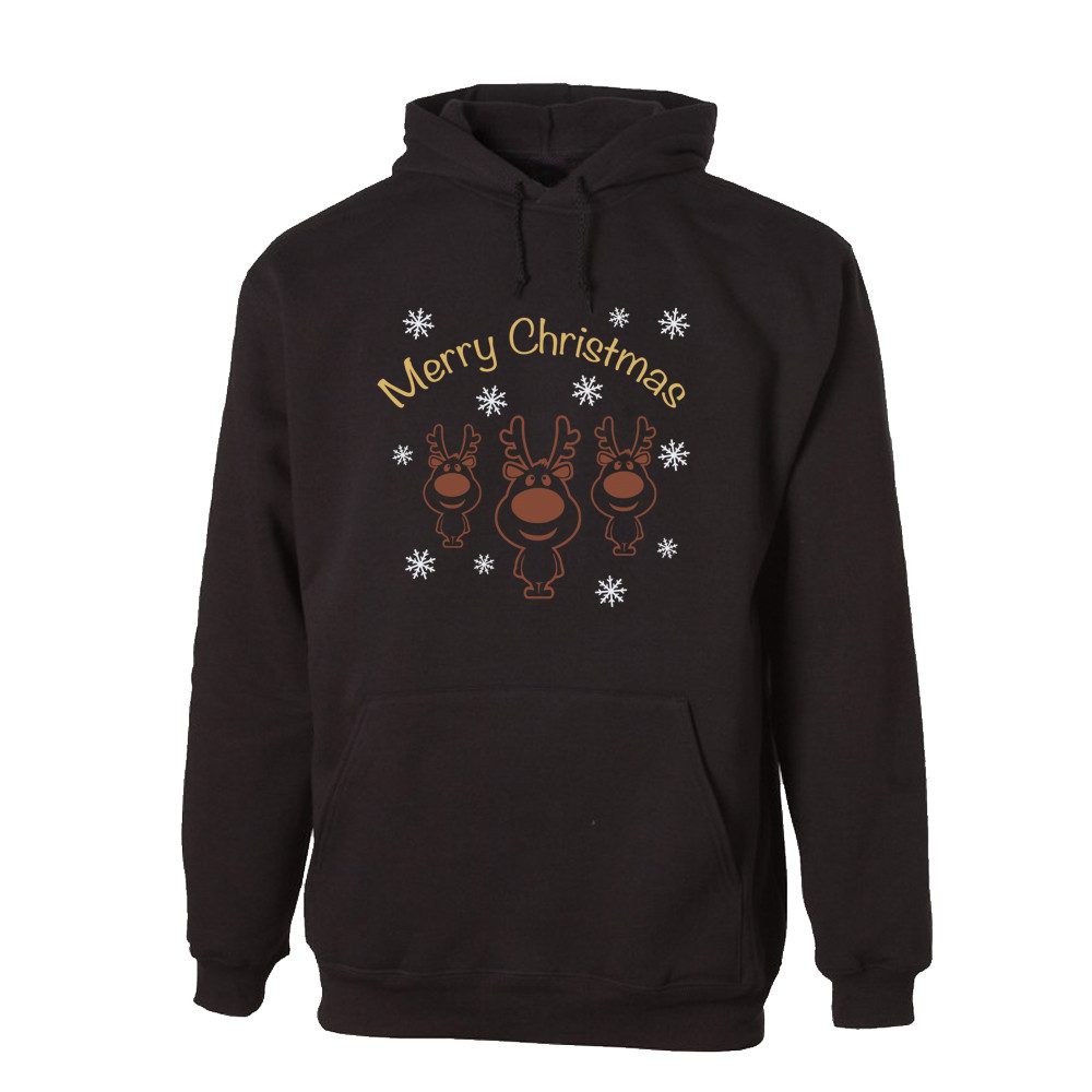 G-graphics Hoodie Merry Christmas – Rentiere Unisex mit trendigem Frontprint mit Weihnachtsmotiv