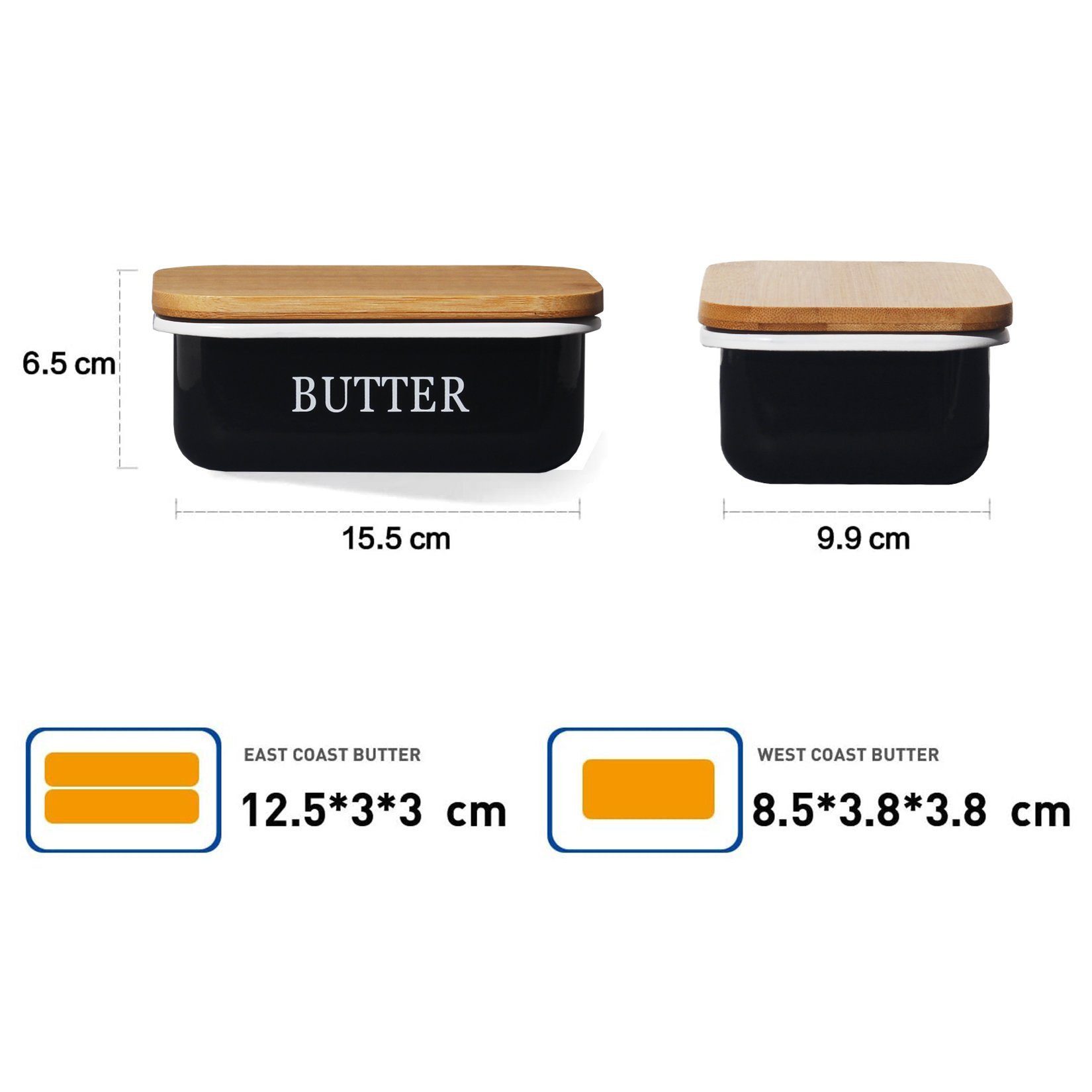Zedelmaier Butterdose Butterdose,Butterglocke für 250g Butter,mit nachhaltigem holzdeckel, (Packung)