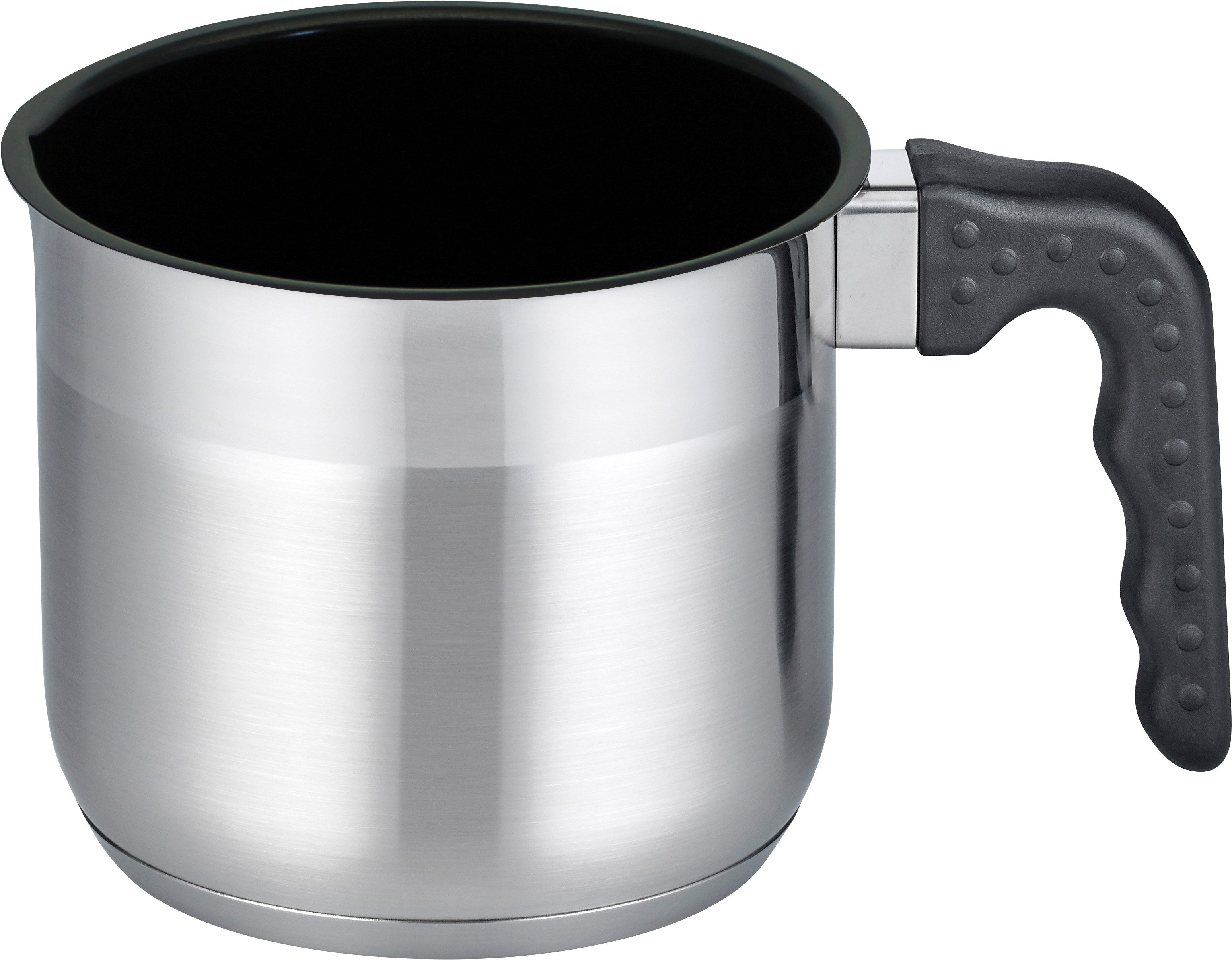 Elo Basic Milchtopf Turmalin, Edelstahl, Kunststoff (1-tlg), schwarze Kunststoffgriffe mit Edelstahlflammenschutz