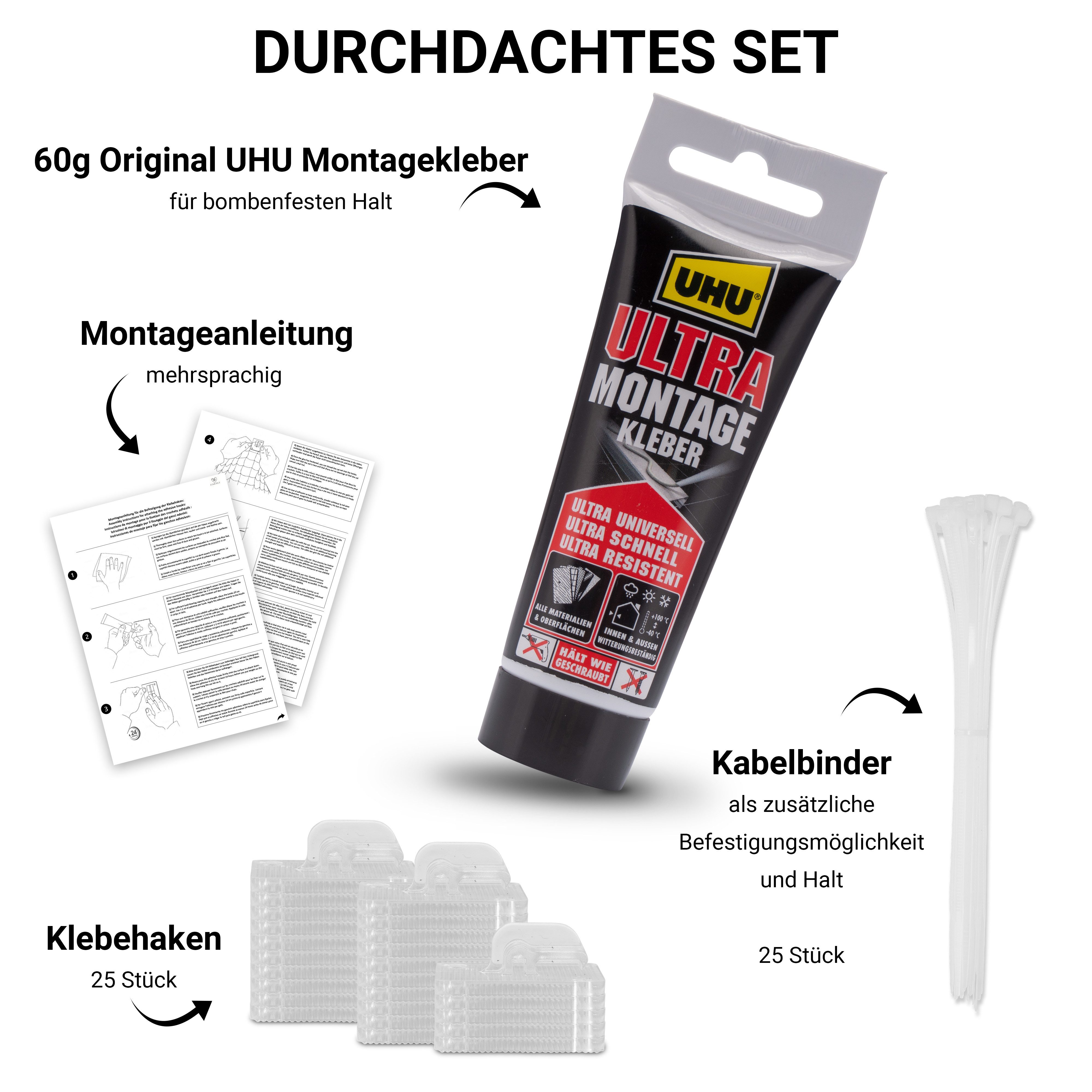 FinoPet Sichtschutzbefestigung FinoPet Klebehaken und Montagekleber günstig online kaufen