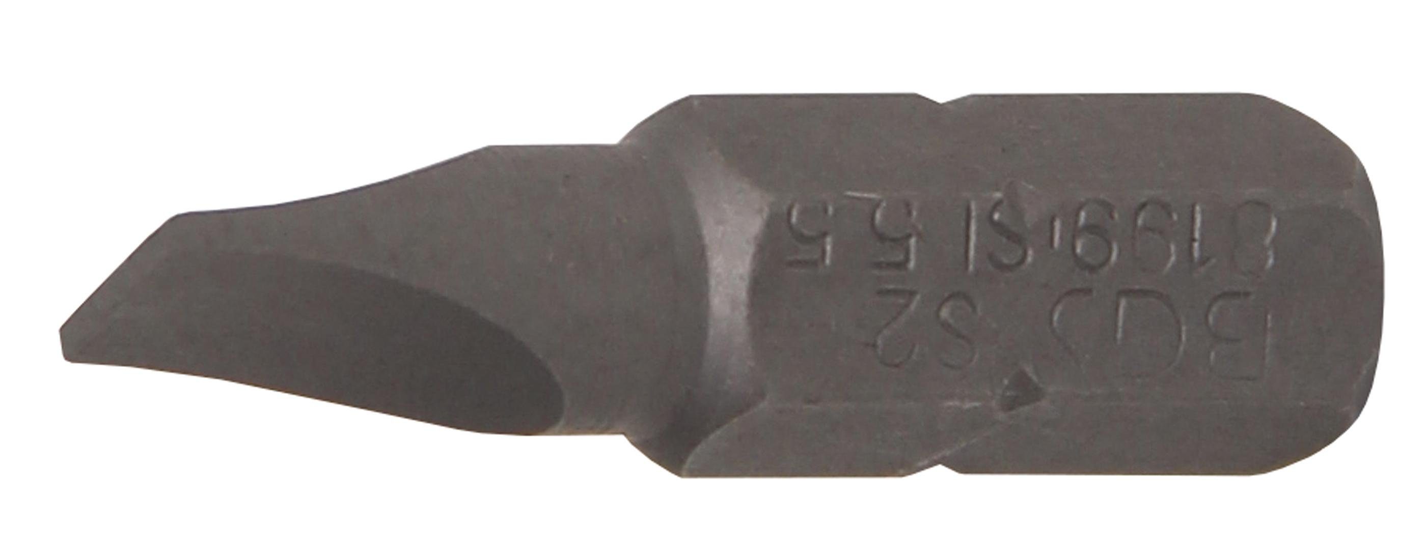 BGS technic Bit-Schraubendreher Bit, Antrieb Außensechskant 6,3 mm (1/4), Schlitz 5,5 mm