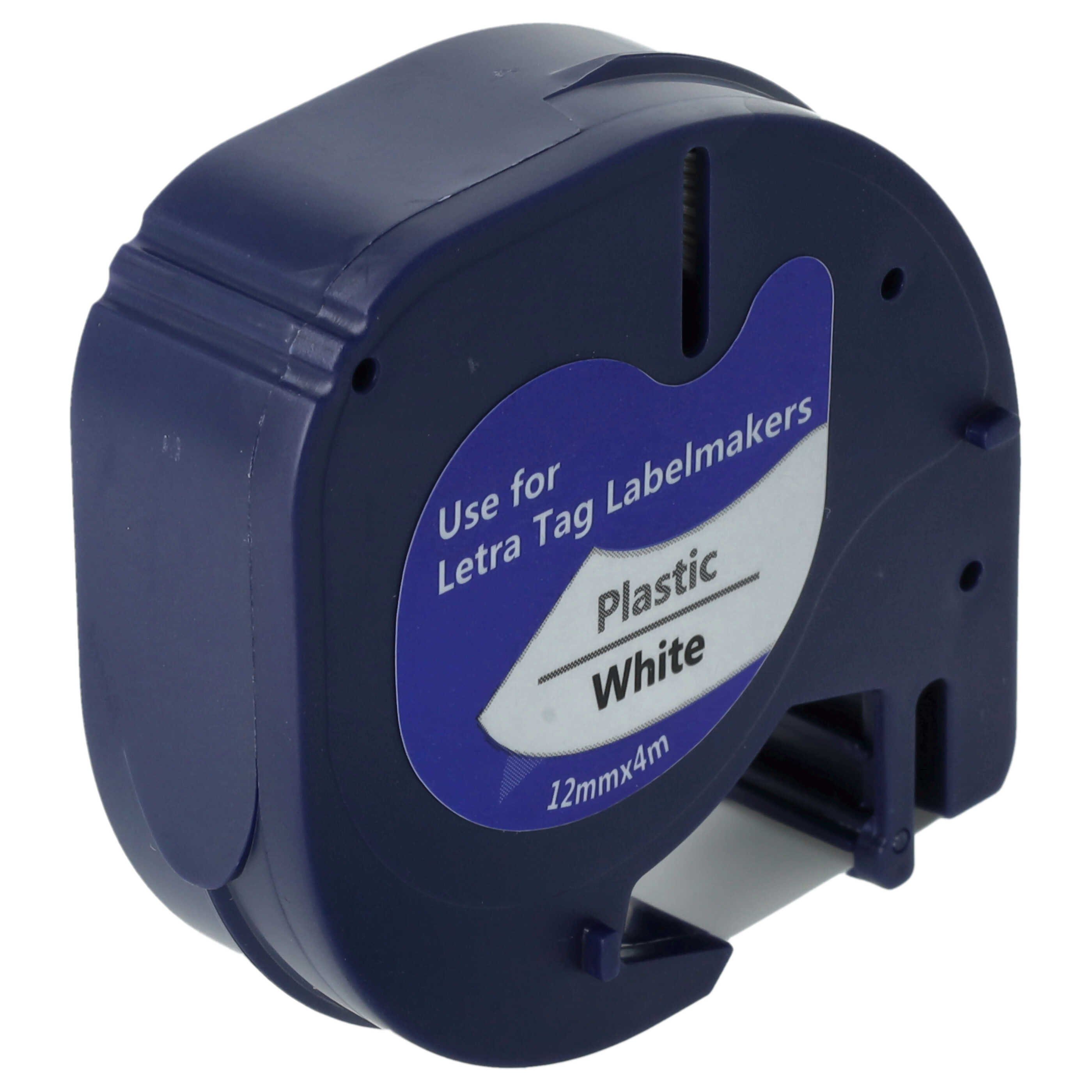 vhbw Beschriftungsband passend für Dymo LetraTag LT-100H, LT-100T, QX50, XR, 200B, Hochwertige Patronen für Ihren Etikettendrucker, Kompatibel und