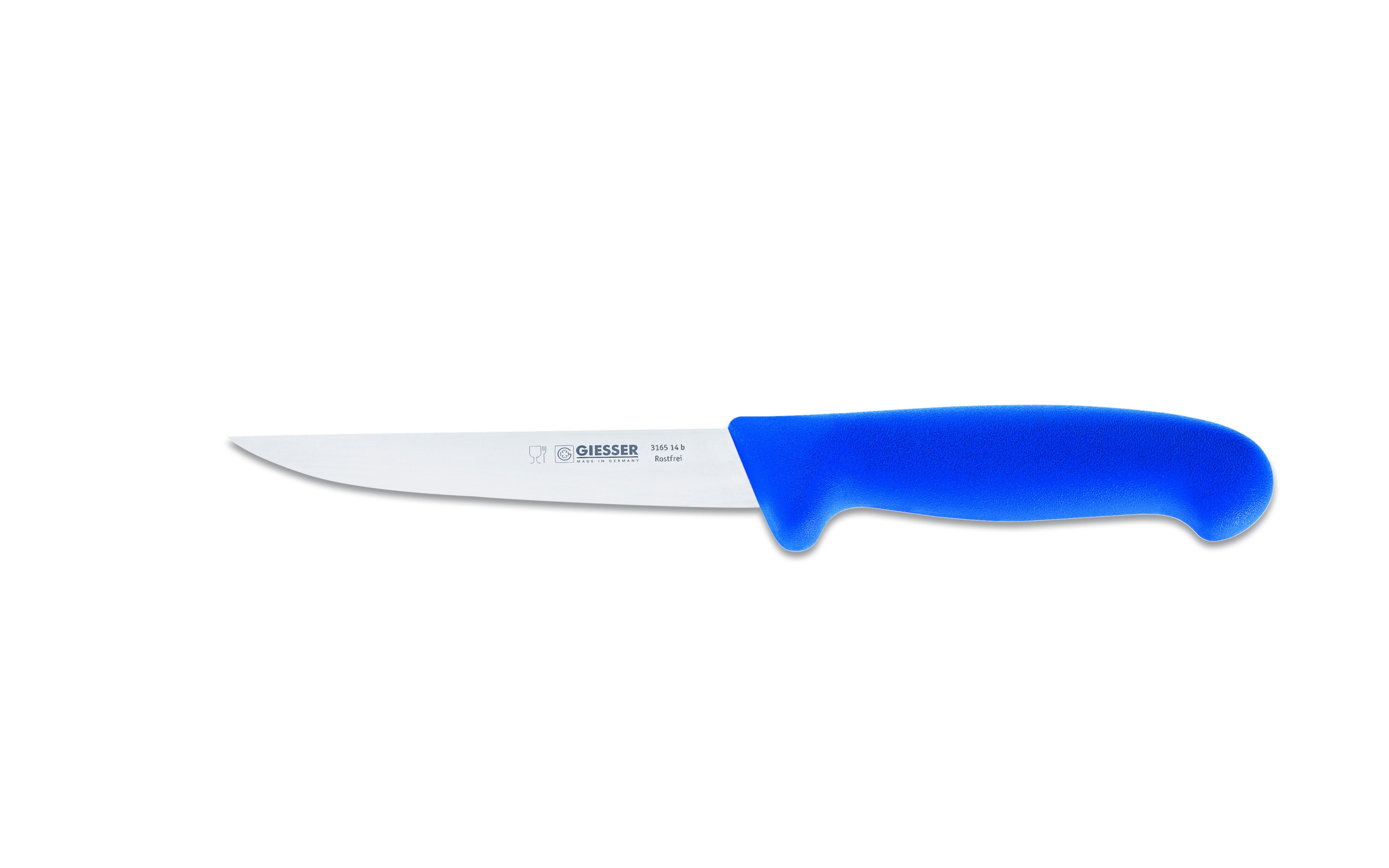 Giesser Messer Ausbeinmesser Variante 3165 12/14/16/18, gerade Klinge, stark, scharf Blau