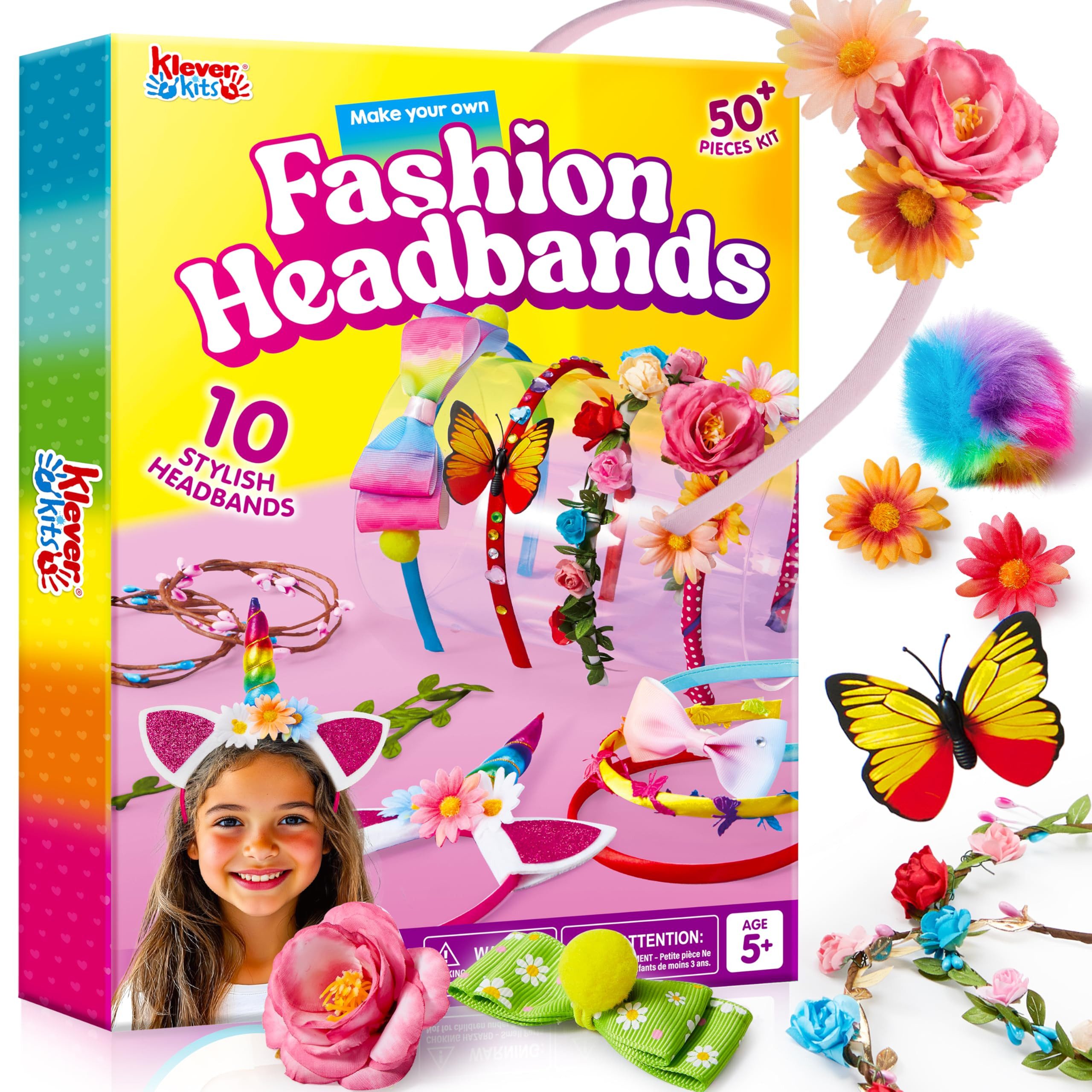 Klever Kits Bastelband Klever Kits Stirnband-Bastelset für Mädchen, Kinder-Stirnbänder