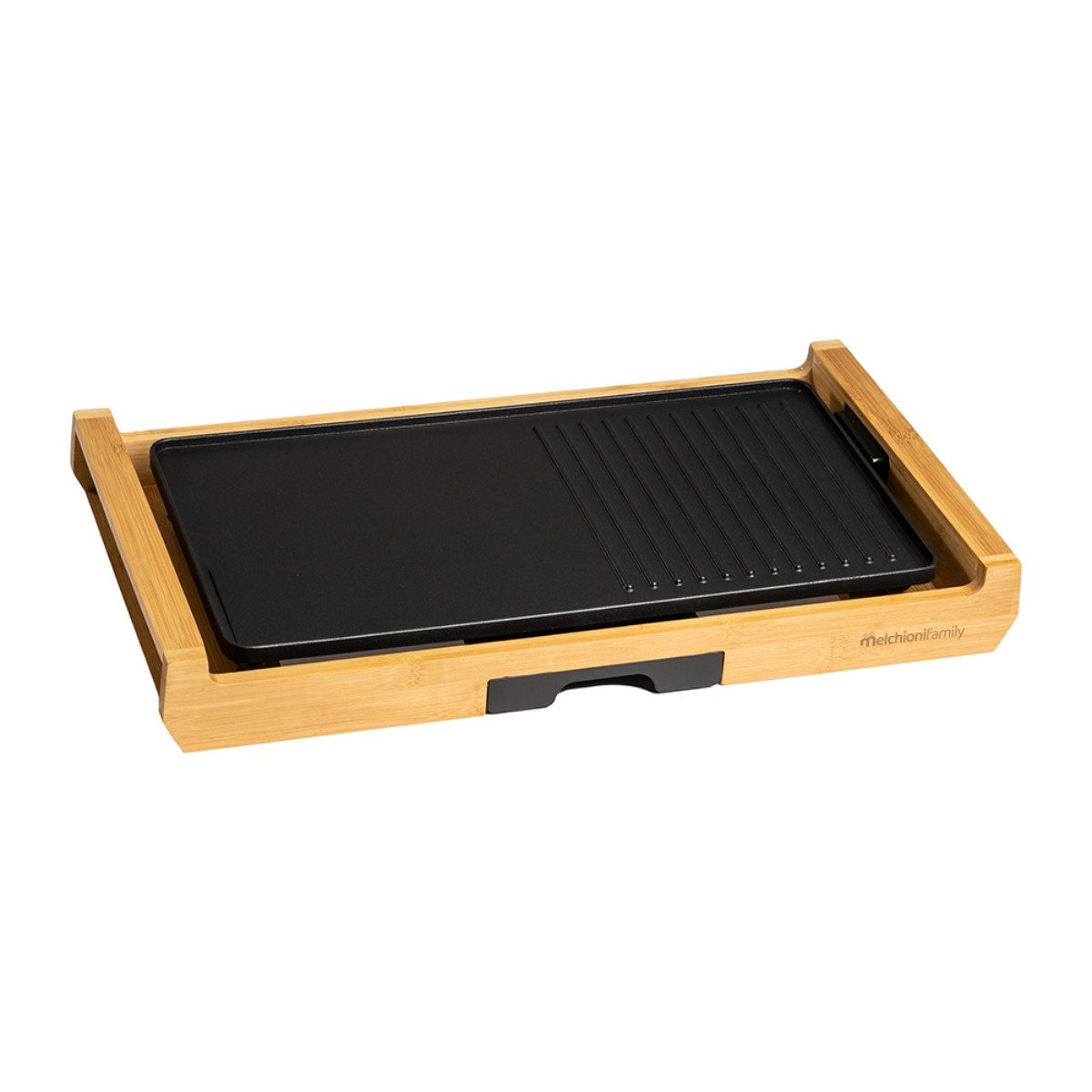 Melchioni Tischgrill Bamboo, 1800 W, Abnehmbare Bambusstruktur für einfache Reinigung