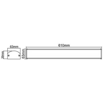 Braytron Lichtleiste 60 cm LED Unterbauleuchte Unterbaulampe LED Lichtleiste, 20W, 1600, 6500, 1600 Lumen, Kaltweiß 6500K