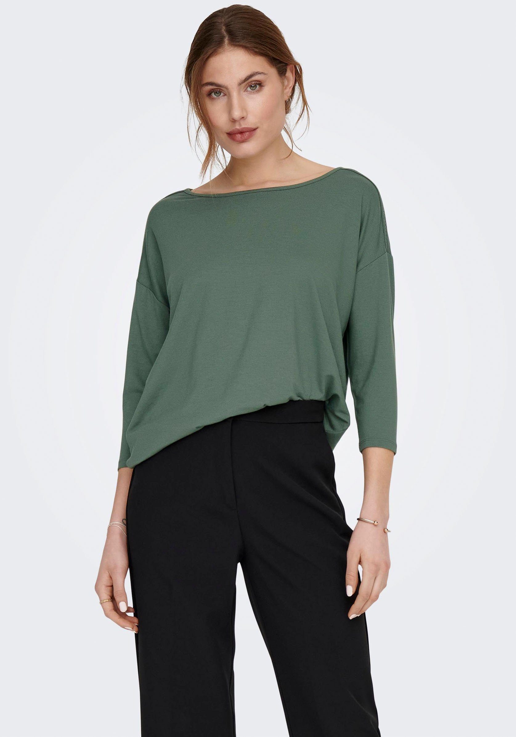 Laurel Detail:Melange Wreath SHOULDER TOP ONLMOSTER 3/4-Arm-Shirt ONLY CS 3/4 TAPE