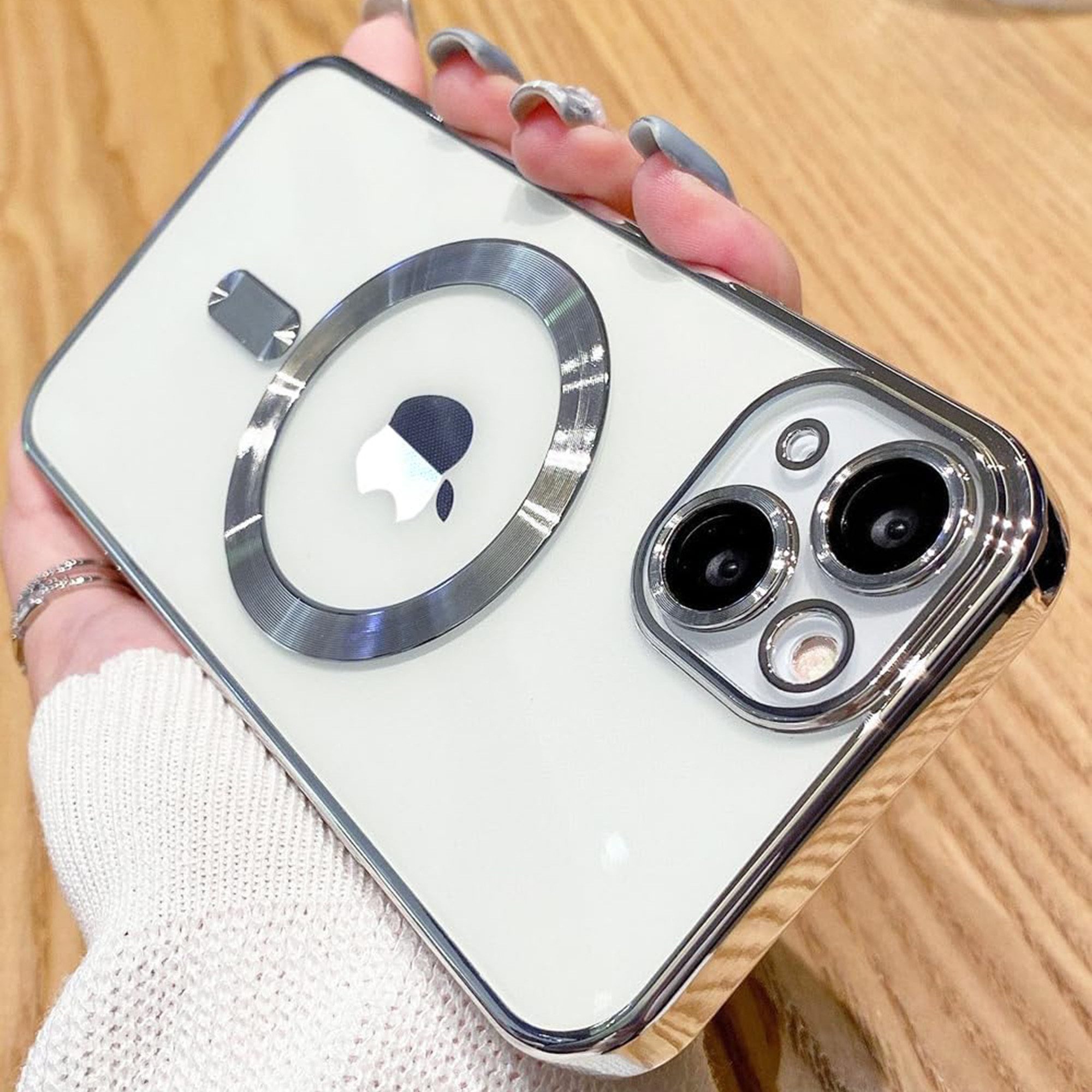 Wörleonline Handyhülle für Apple iPhone 14 mit integriertem Kameraschutz, TPU Schutzhülle, MagSafe kompatible Hülle