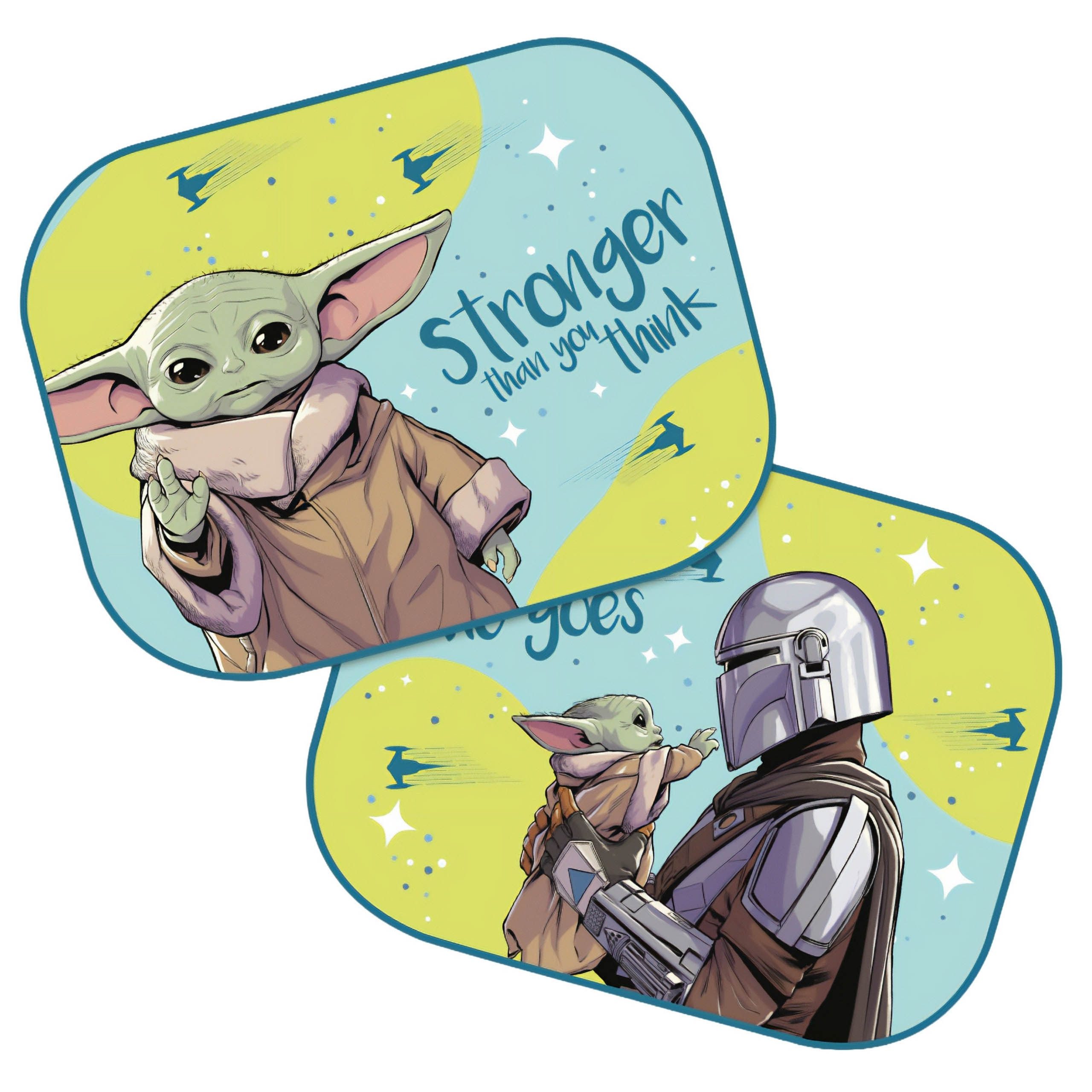 Star Wars Autosonnenschutz Star Wars Mandalorian Sonnenschutz Auto, 2er-Set mit Saugnäpfen