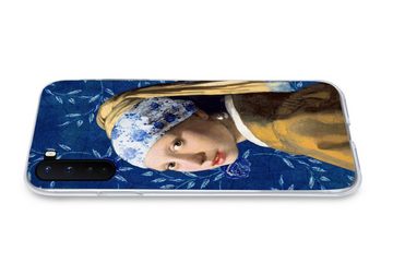 MuchoWow Handyhülle Mädchen mit Perlenohrring - Delfter Porzellan - Vermeer - Blumen -, Phone Case, Handyhülle OnePlus Nord, Silikon, Schutzhülle