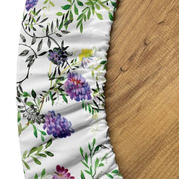 Abakuhaus Tischdecke Rundum-elastische Stofftischdecke, Blumen Flieder Wilde Blumen-Entwurf