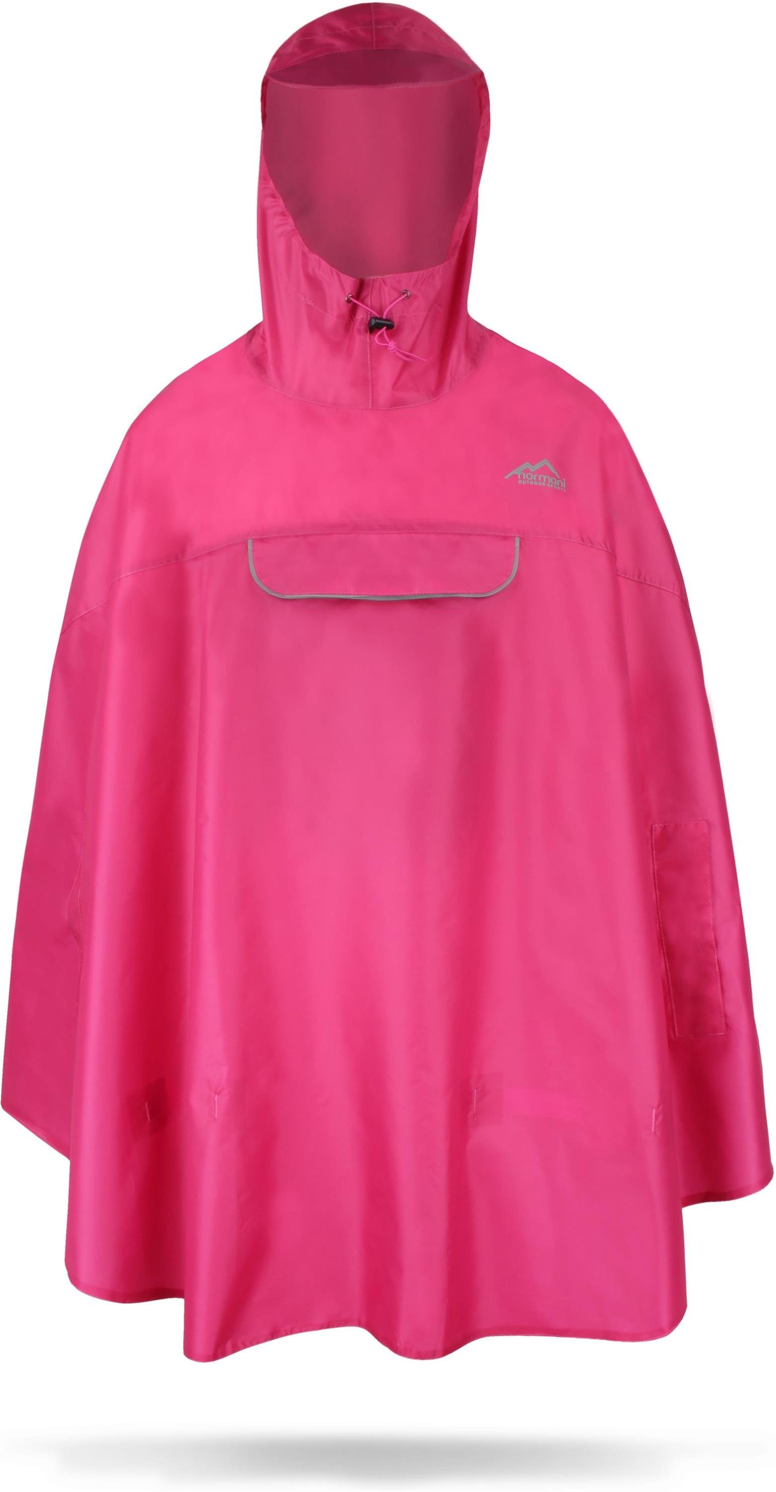 normani Regenponcho Unisex Regenponcho wasserdicht Cherrapunji mit Kapuze - 12000 mm Wassersäule - 3M™-Reflektor