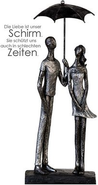 Brillibrum Dekofigur Abstrakte Skulpturen Liebespaar Figur Regenschirm Statue Dekofigur (1 St)
