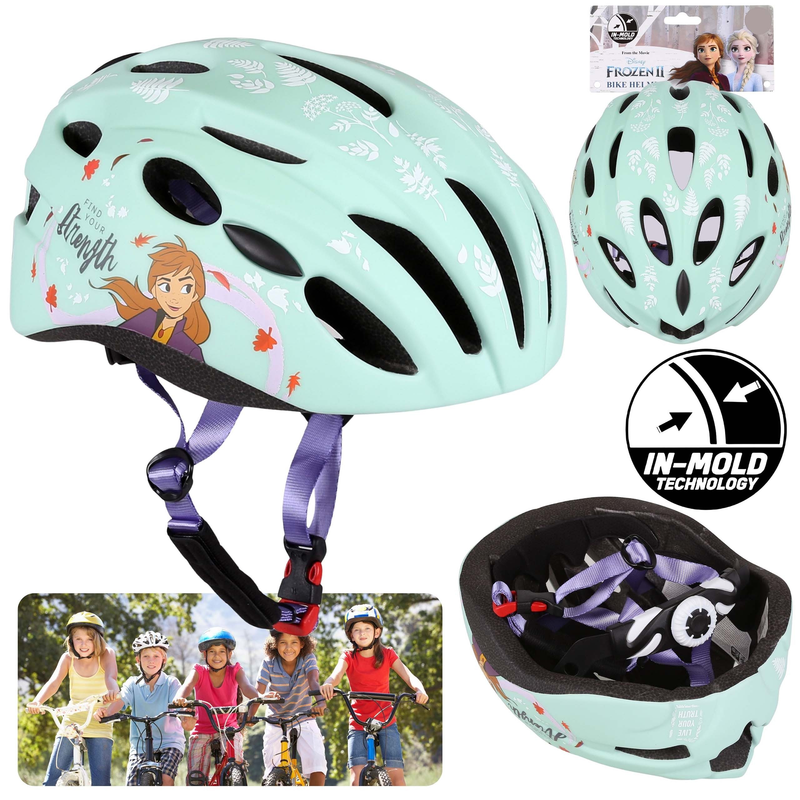 Sarcia.eu Kinderfahrradhelm Die Eiskönigin Elsa, Anna Mint Kinderfahrradhelm, Mädchen, 52-56 cm