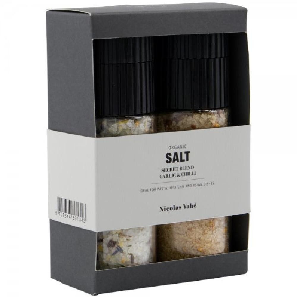 Nicolas Vahé Gewürz Geschenkbox Organic Secret Blend & Salt und Garlic & Chilli (2-teilig)