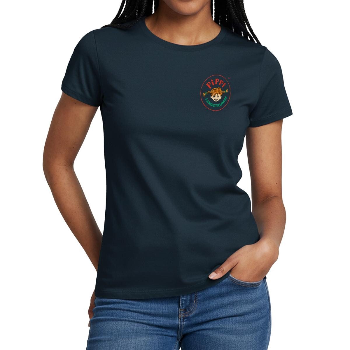 Spreadshirt T-Shirt Pippi Langstrumpf Rundes Logo Frauen T-Shirt (1-tlg)