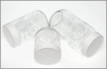 Lashuma Vorratsdose Weiß, Glas, (Set, 3-tlg), Aufbeöwahrungsdosen Küche, Vorratsgläser mit Deckel in 3 Grßen