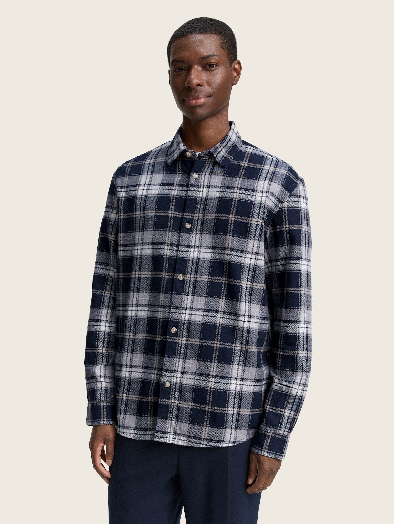 TOM TAILOR Denim Langarmhemd Blusen & Shirts Relaxed Fit Hemd mit Karomuste günstig online kaufen