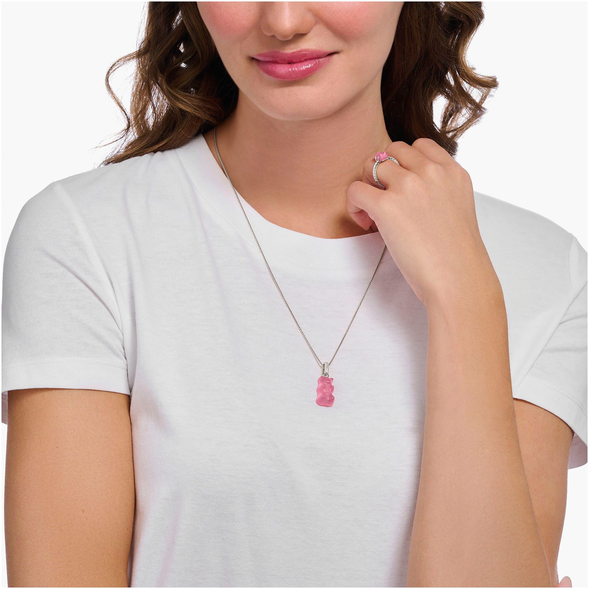 THOMAS SABO Kettenanhänger THOMAS SABO x HARIBO Schmuck: Großer Anhänger Goldbär, mit Kristallglas, Zirkonia (synth)