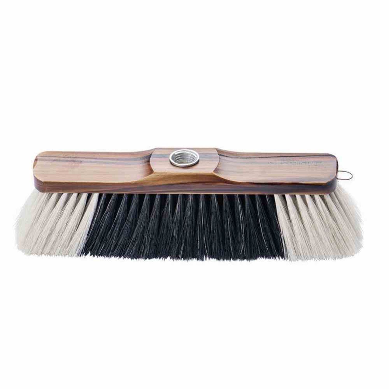 BÜMAG Straßenbesen Zimmerbesen m. Gew. braun lackiert weißem Bart, 29 cm