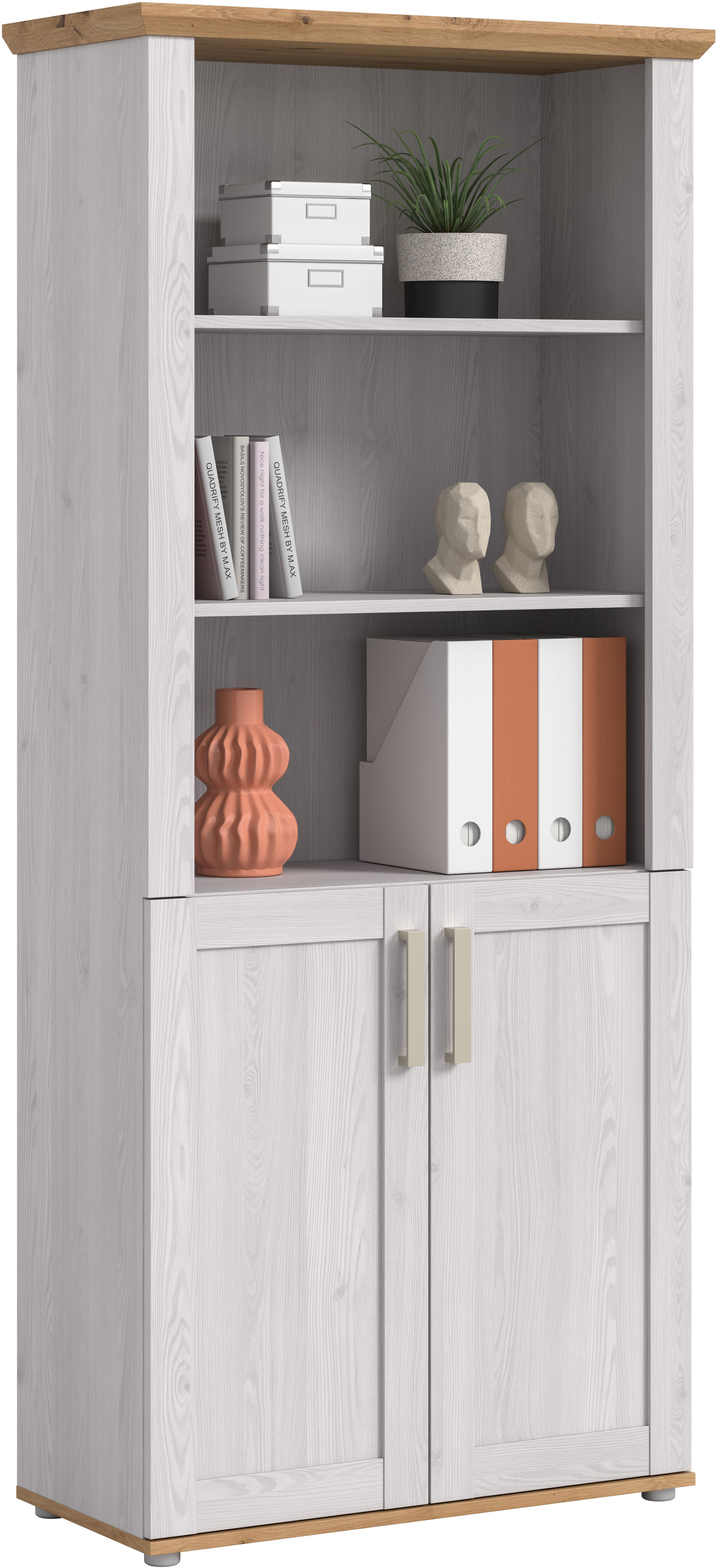 Home affaire Aktenschrank COSENZA, Höhe, 193 cm, 2 Türen, 5 Fächer, 4 Fachböden (in Landhausoptik, mit weiteren Artikel der Serie kombinierbar) Büroschrank, Regal, Mehrzweckschrank, Universalschrank, Regal