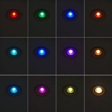 LEDANDO LED Einbaustrahler 3er RGB LED Einbaustrahler Set extra flach in bicolor - zweifarbig mit