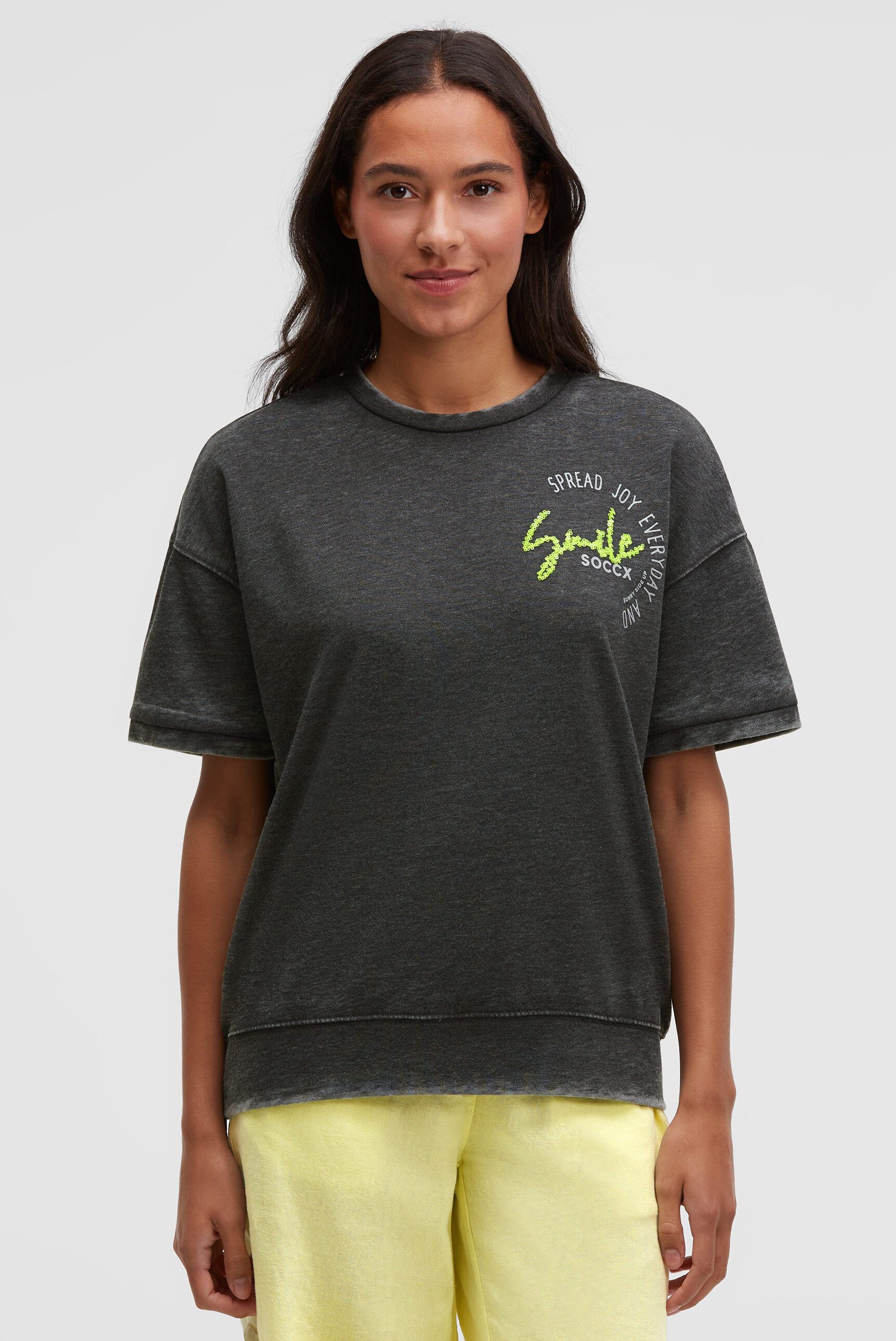 SOCCX Sweater mit Ausbrenner-Effekten